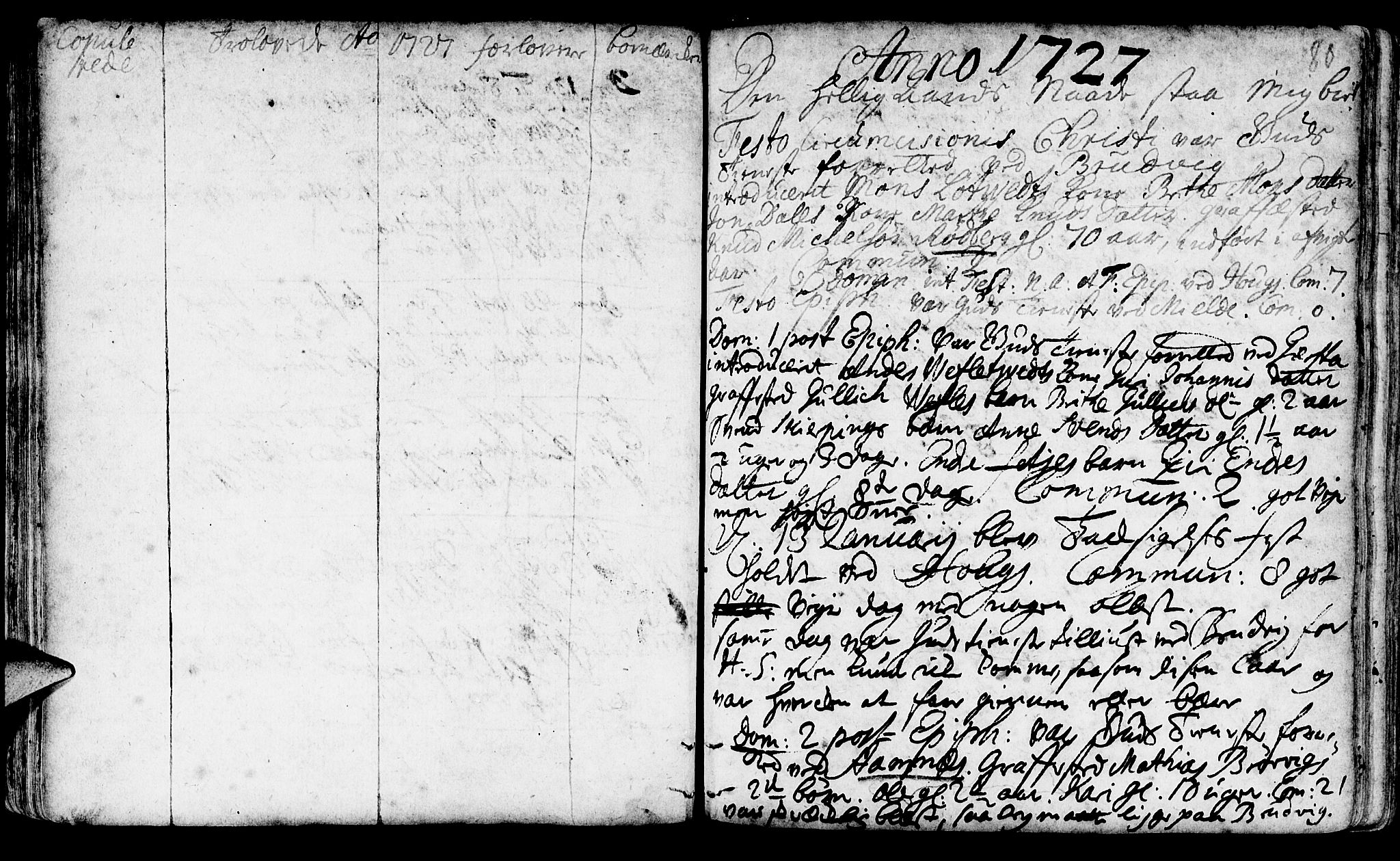 Haus sokneprestembete, AV/SAB-A-75601/H/Haa: Parish register (official) no. A 4, 1723-1733, p. 80