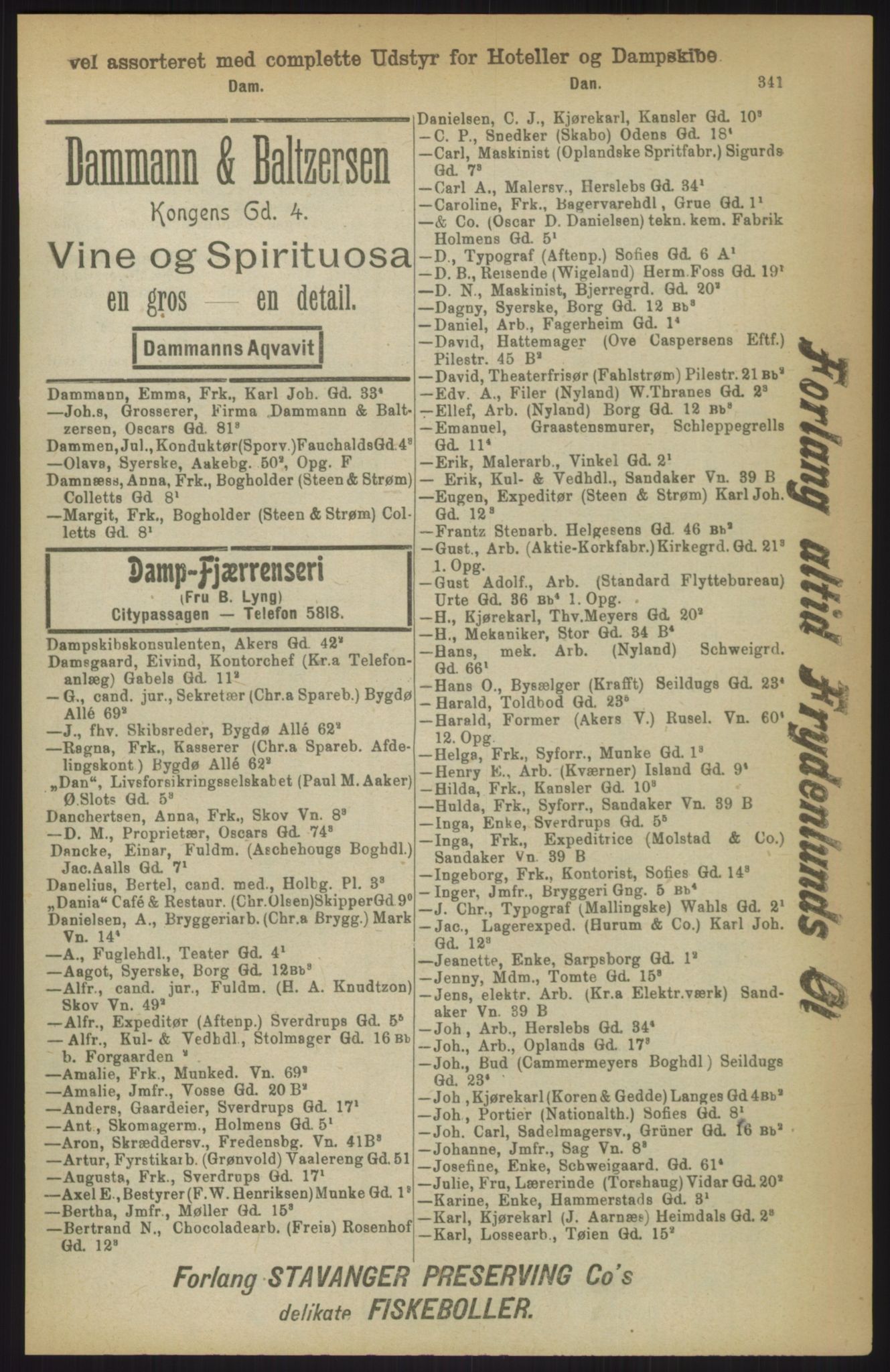 Kristiania/Oslo adressebok, PUBL/-, 1911, p. 341