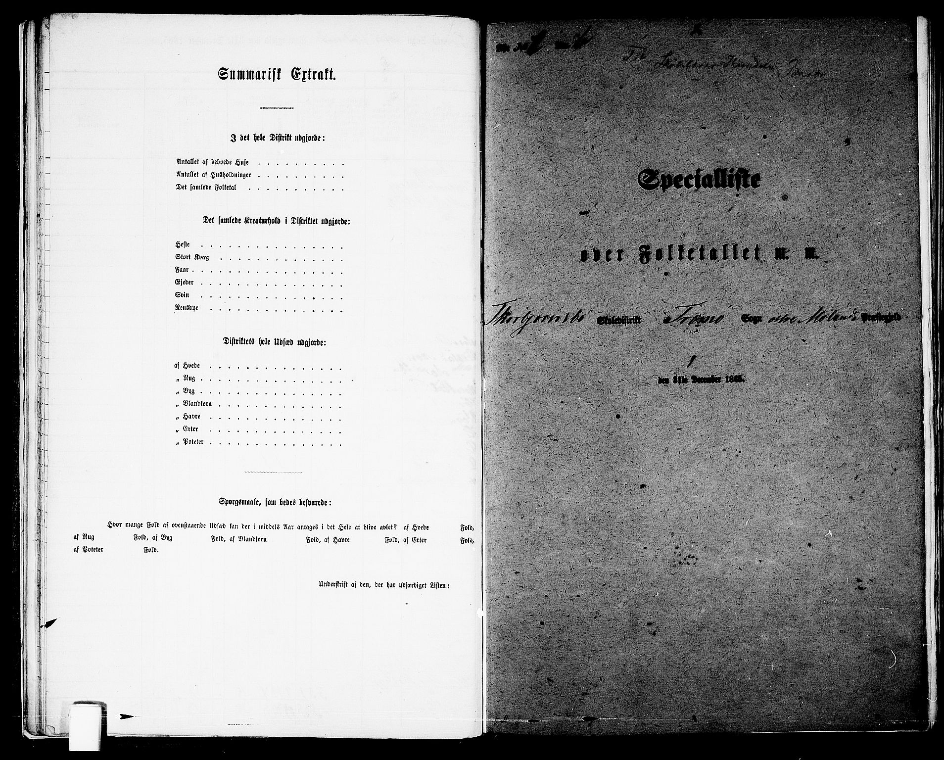 RA, 1865 census for Austre Moland, 1865, p. 30