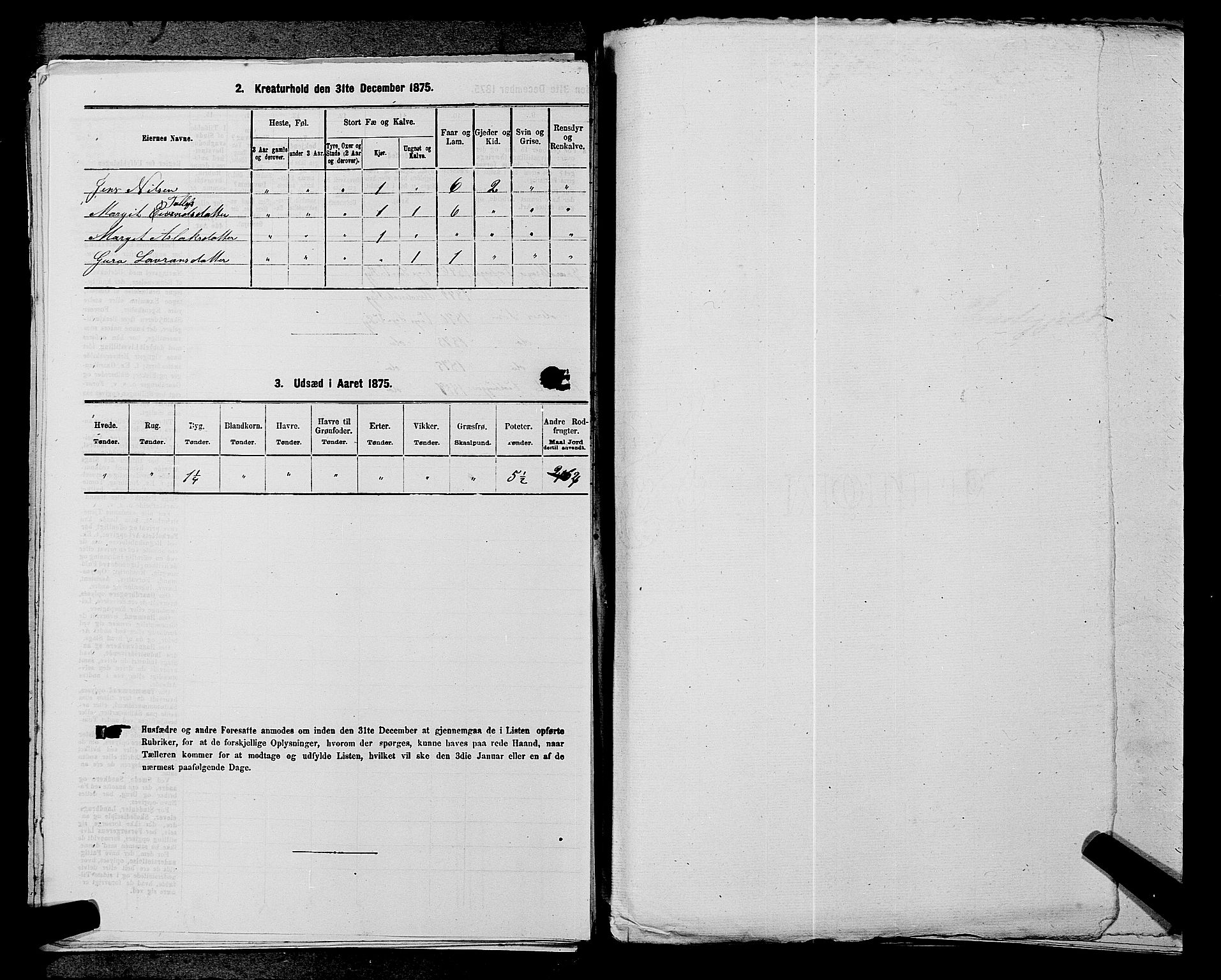 SAKO, 1875 census for 0834P Vinje, 1875, p. 225