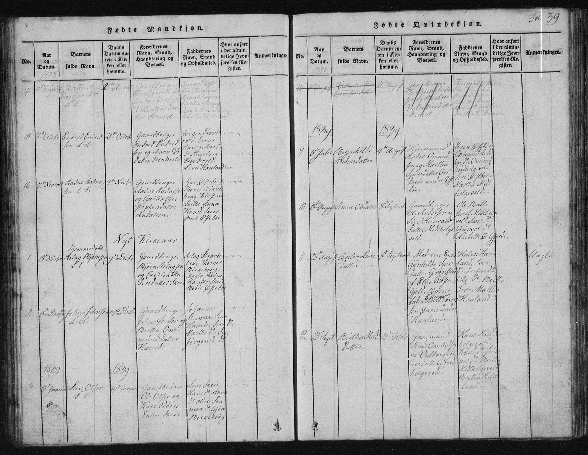 Vikedal sokneprestkontor, AV/SAST-A-101840/01/V: Parish register (copy) no. B 2, 1816-1863, p. 39
