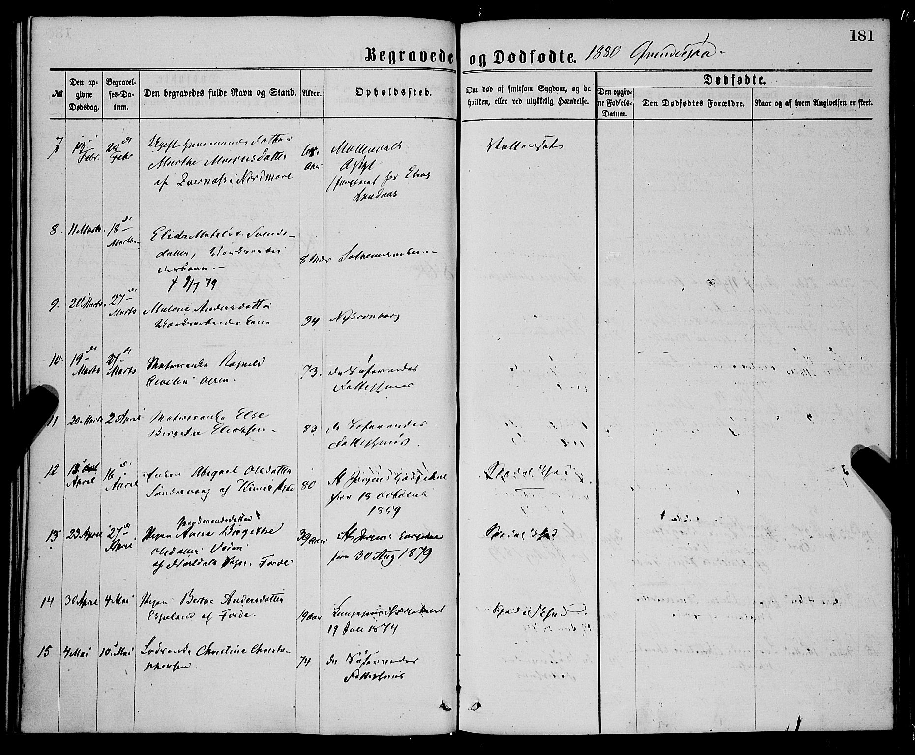 St. Jørgens hospital og Årstad sokneprestembete, AV/SAB-A-99934: Parish register (official) no. A 11, 1864-1886, p. 181