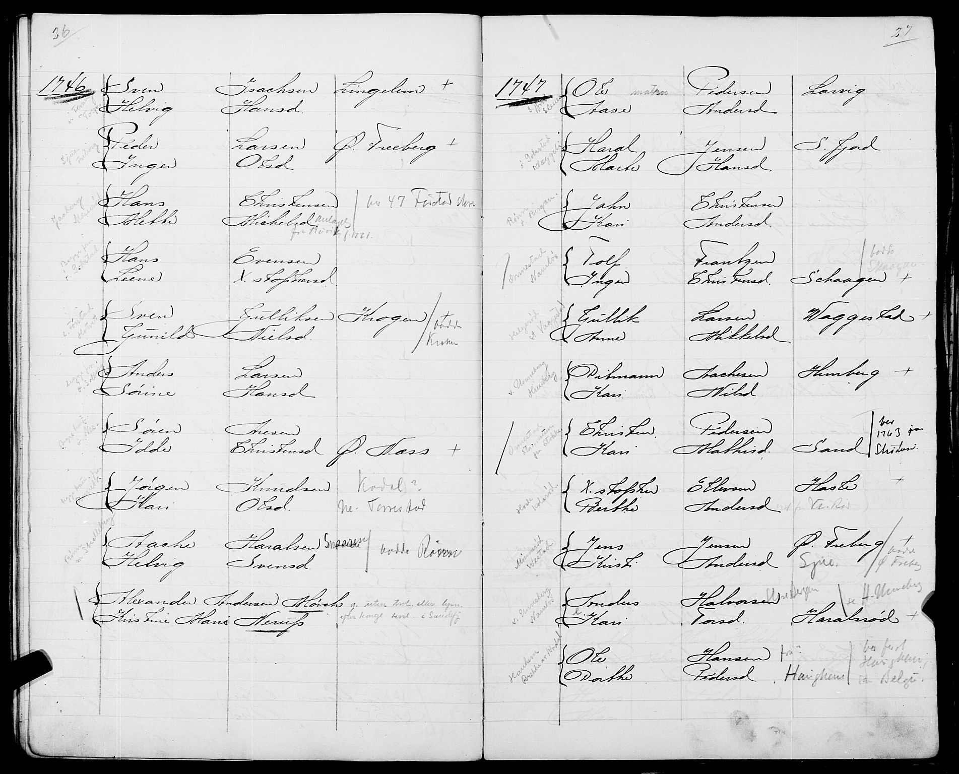 Sandar sokneprestkontor, SAKO/A-242/Y/Ya/L0006: Other parish register no. 1 /1, 1709-1871, p. 26-27