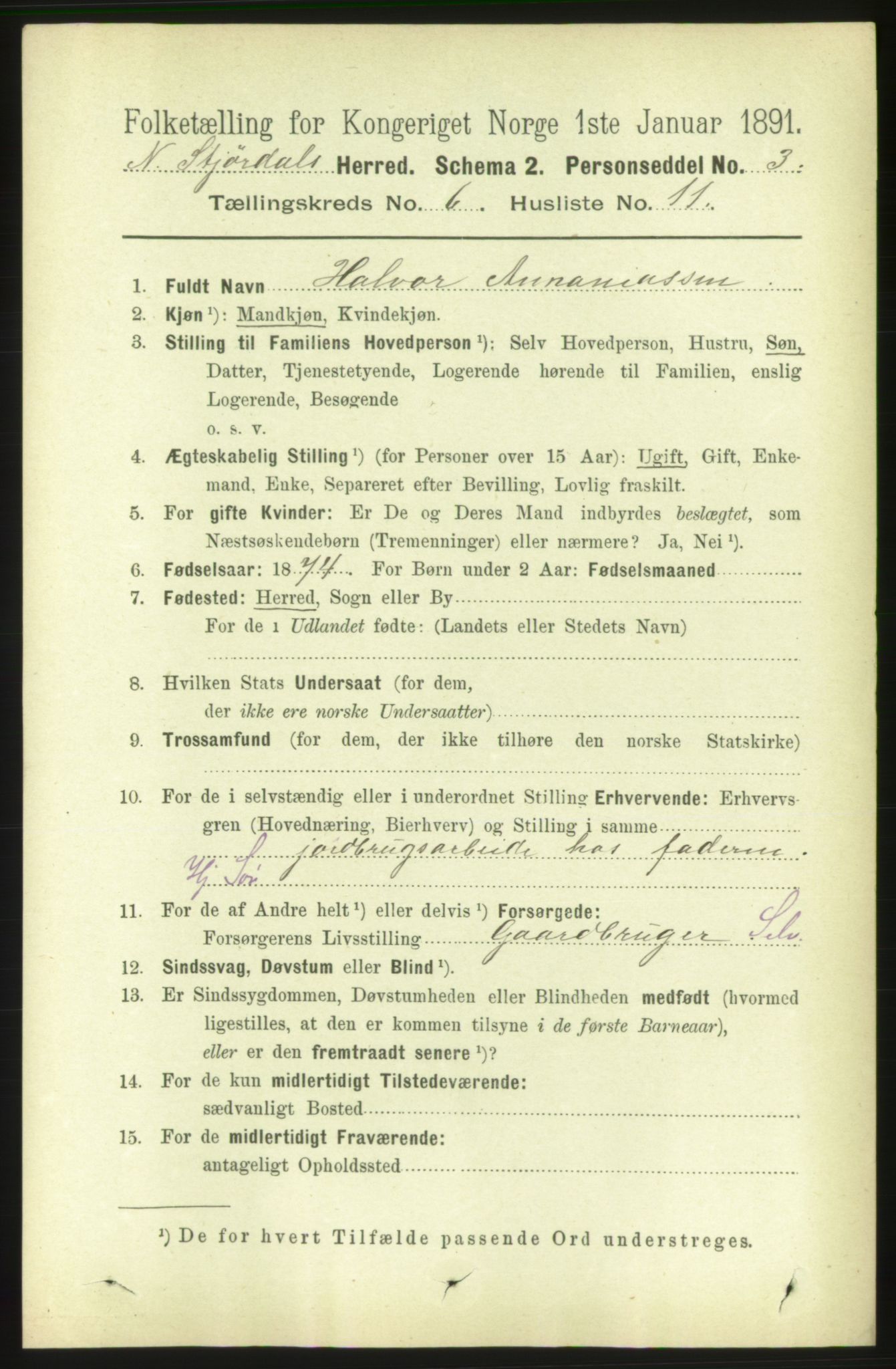 RA, 1891 census for 1714 Nedre Stjørdal, 1891, p. 2639