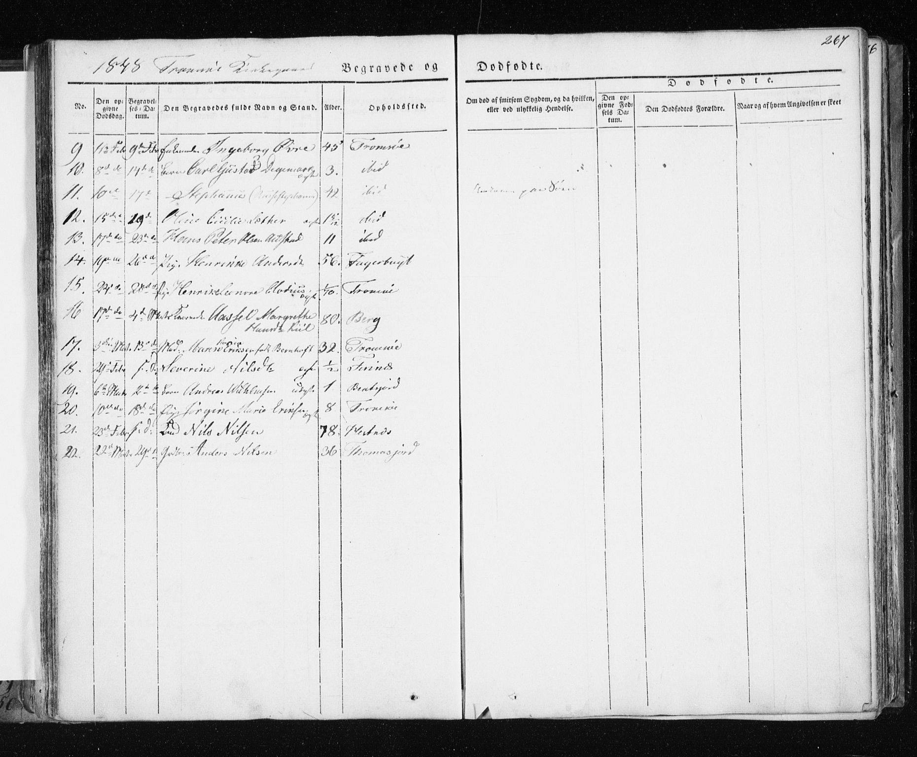 Tromsø sokneprestkontor/stiftsprosti/domprosti, AV/SATØ-S-1343/G/Ga/L0009kirke: Parish register (official) no. 9, 1837-1847, p. 267