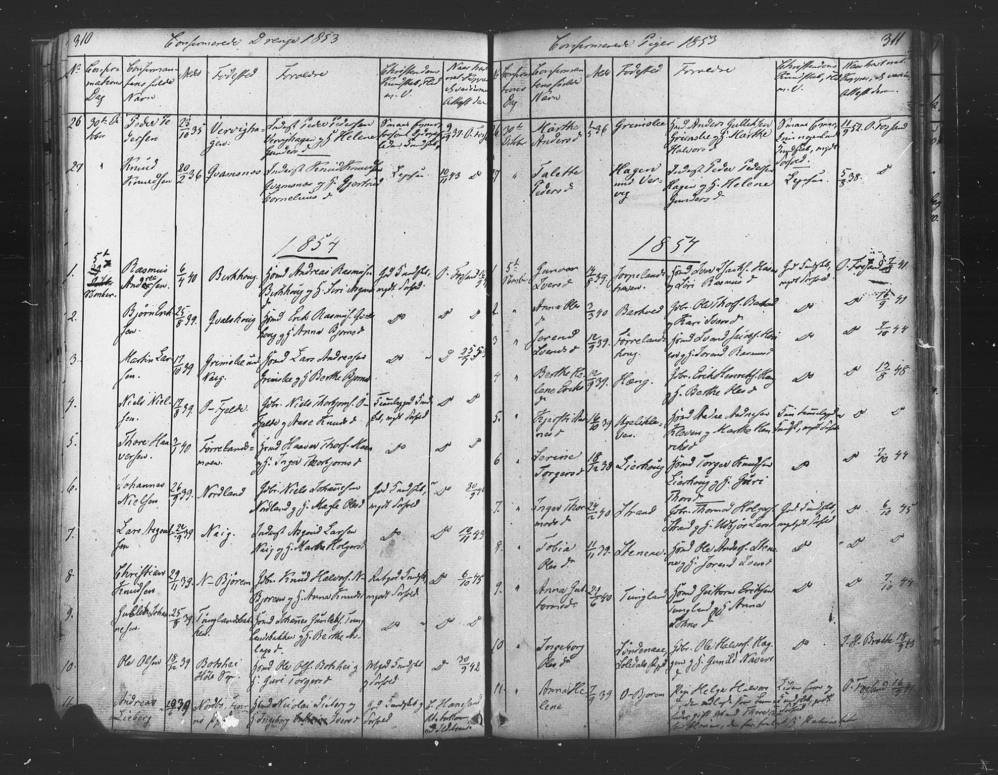 Strand sokneprestkontor, AV/SAST-A-101828/H/Ha/Haa/L0006: Parish register (official) no. A 6, 1834-1854, p. 310-311