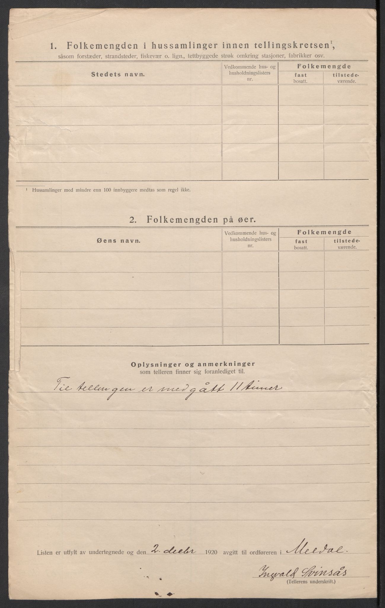 SAT, 1920 census for Meldal, 1920, p. 60