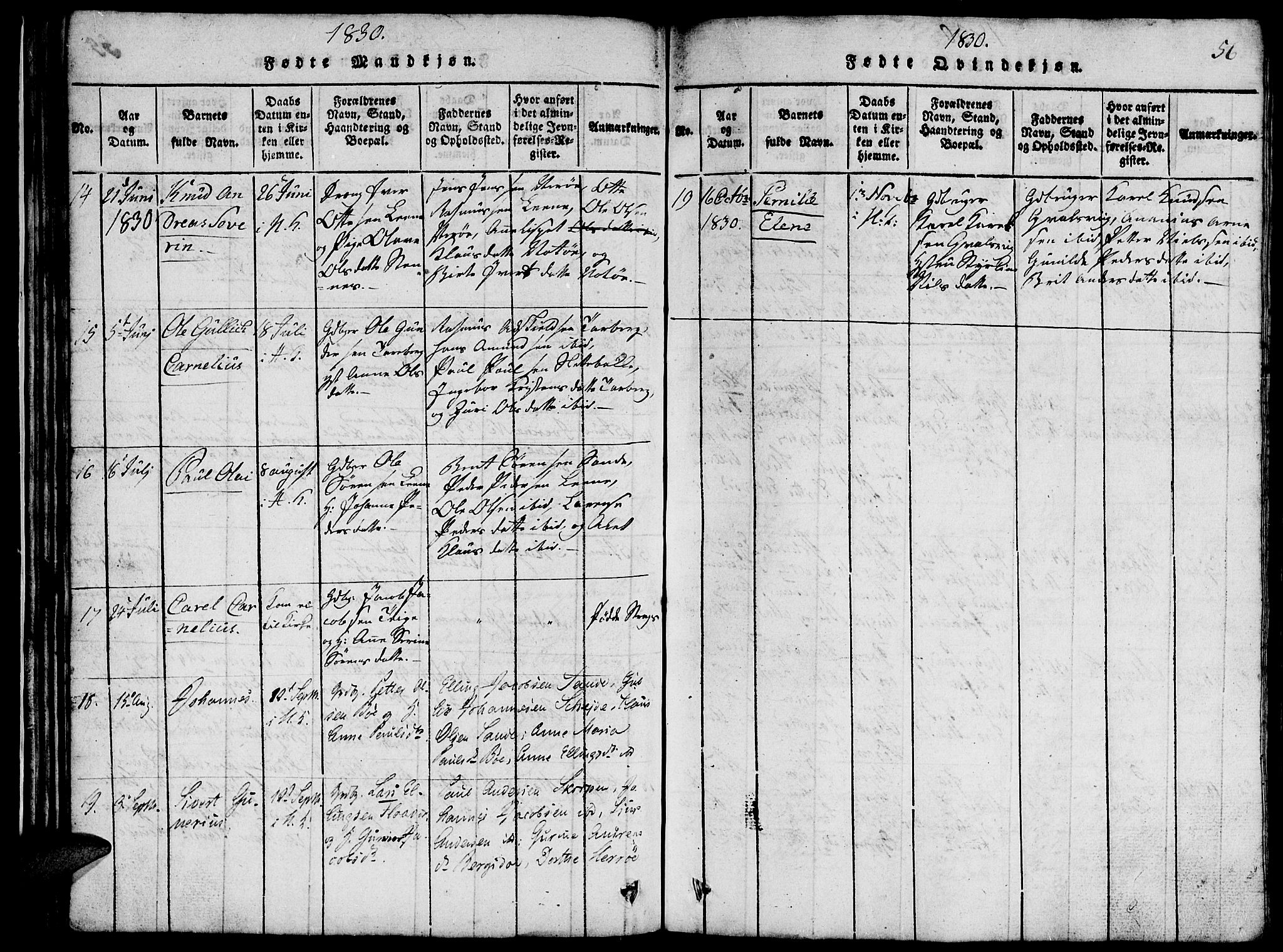 Ministerialprotokoller, klokkerbøker og fødselsregistre - Møre og Romsdal, SAT/A-1454/507/L0078: Parish register (copy) no. 507C01, 1816-1840, p. 56