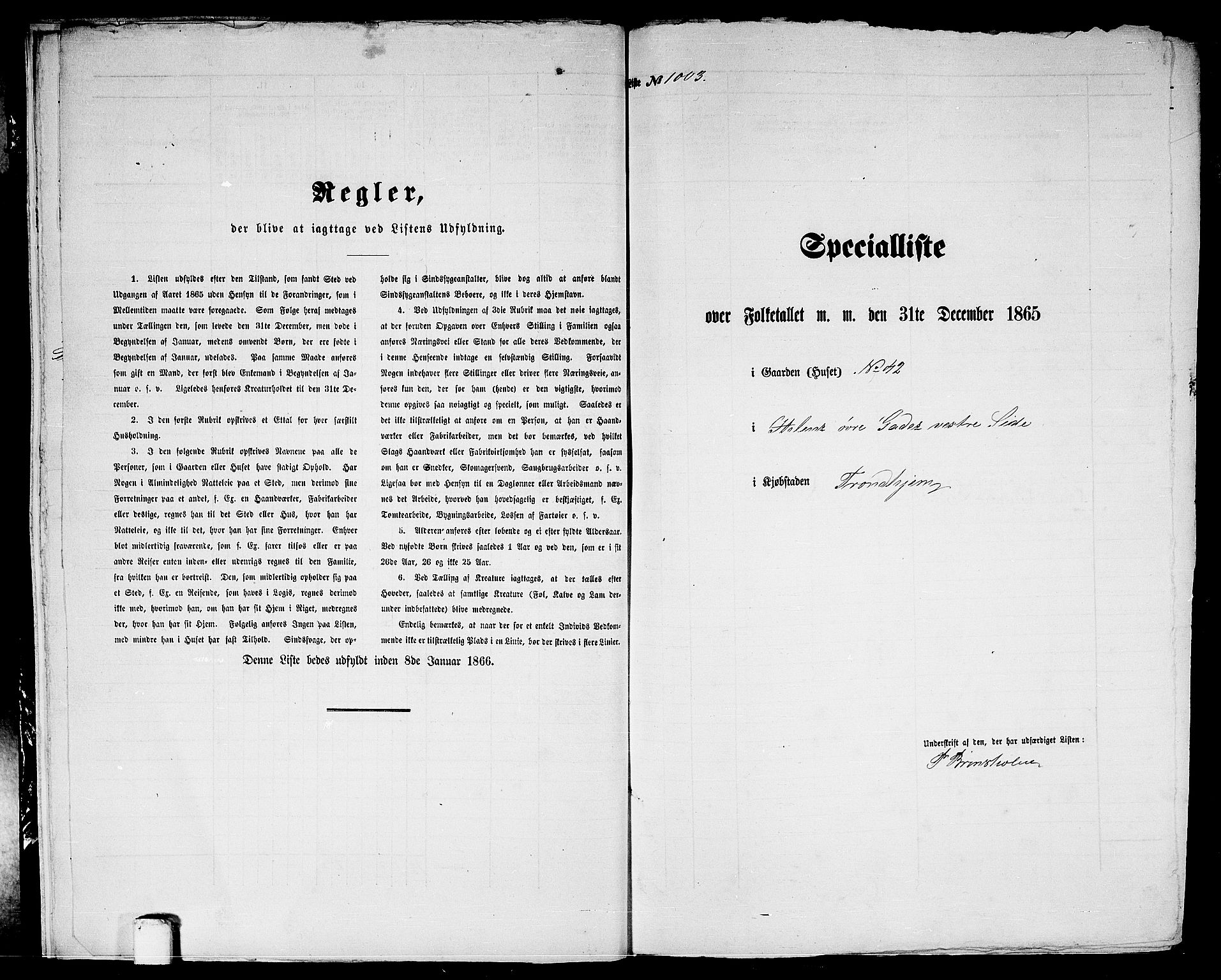 RA, 1865 census for Trondheim, 1865, p. 2087