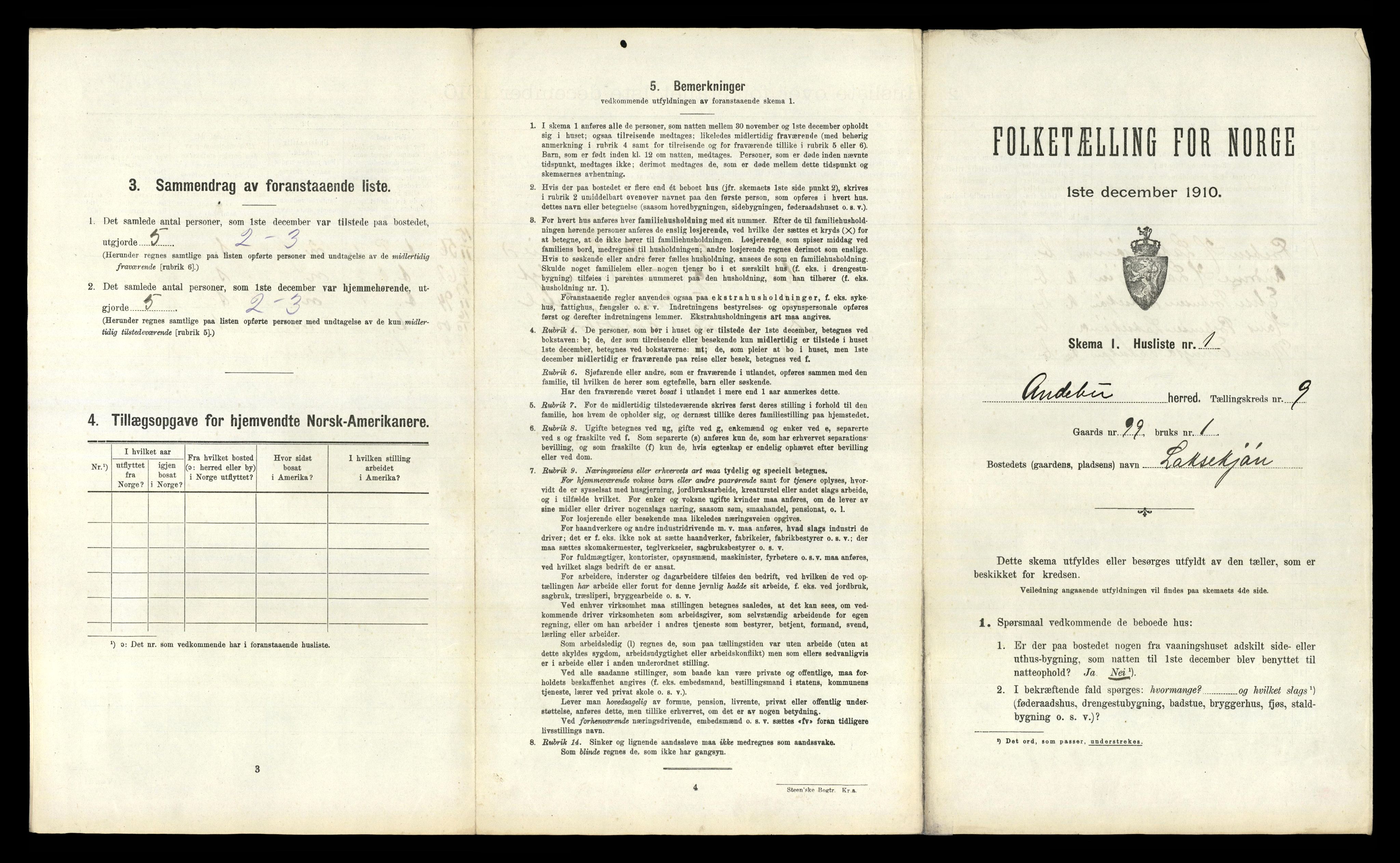 RA, 1910 census for Andebu, 1910, p. 751