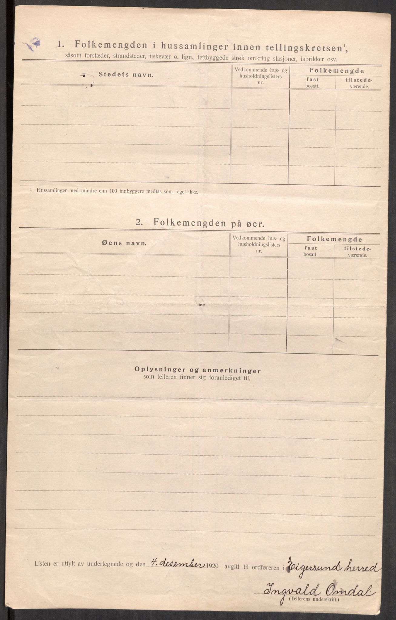 SAST, 1920 census for Eigersund, 1920, p. 24