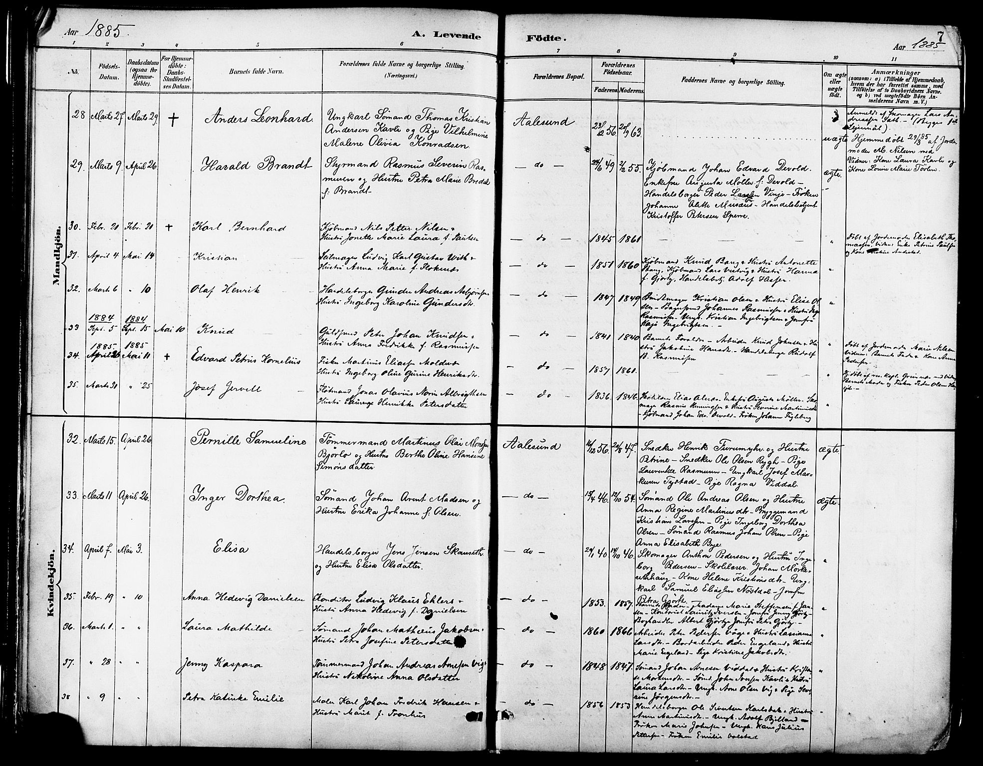 Ministerialprotokoller, klokkerbøker og fødselsregistre - Møre og Romsdal, AV/SAT-A-1454/529/L0455: Parish register (official) no. 529A05, 1885-1893, p. 7