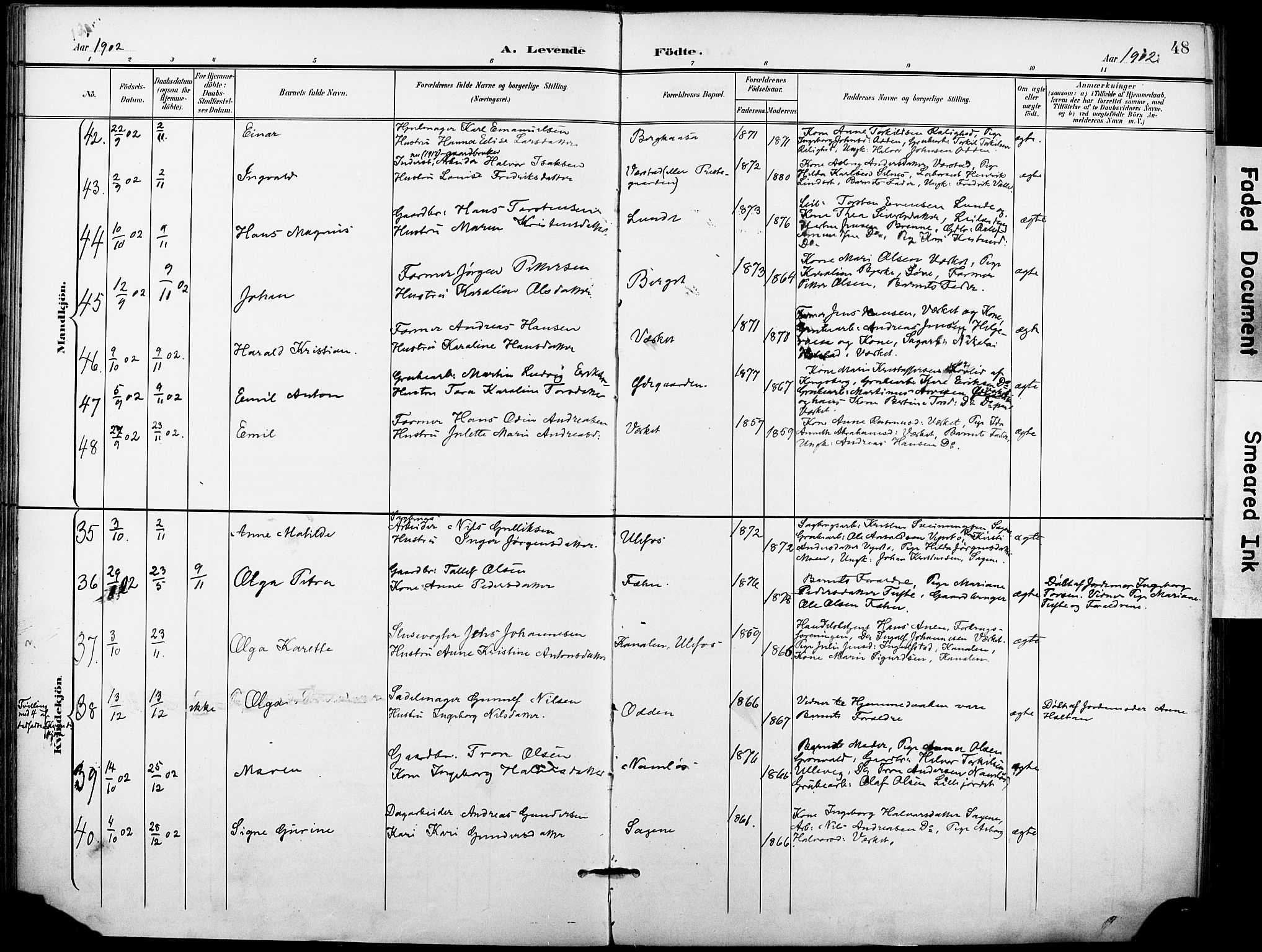 Holla kirkebøker, SAKO/A-272/F/Fa/L0010: Parish register (official) no. 10, 1897-1907, p. 48
