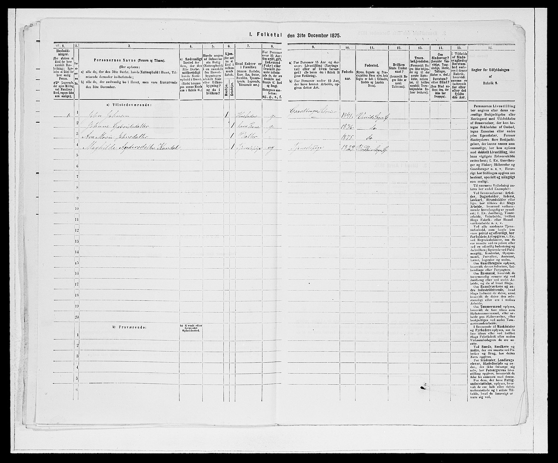 SAB, 1875 Census for 1445P Gloppen, 1875, p. 194