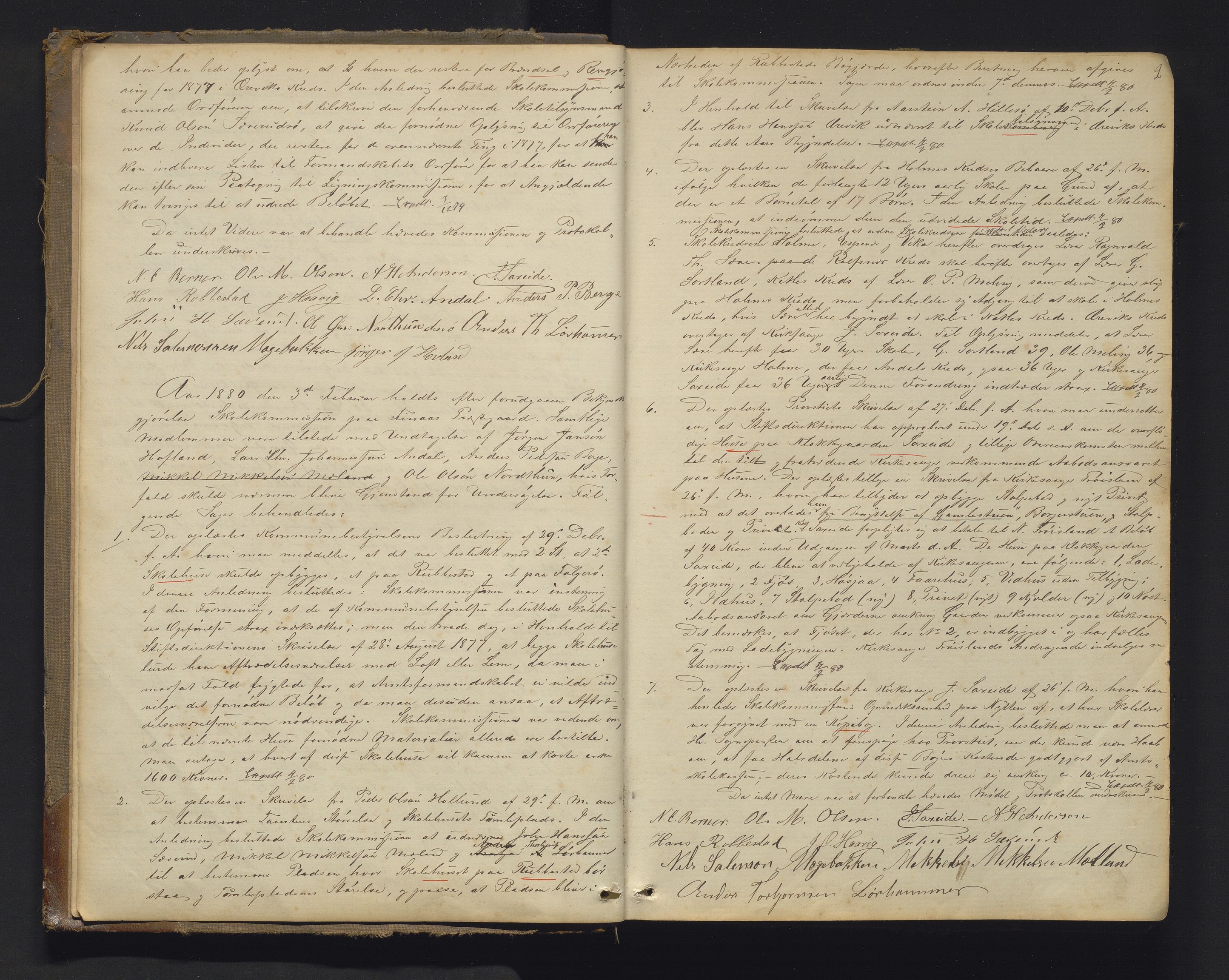 Finnaas kommune. Skulestyret, IKAH/1218a-211/A/Aa/L0001: Møtebok for Finnås skulekommisjon / styre, 1879-1910, p. 2