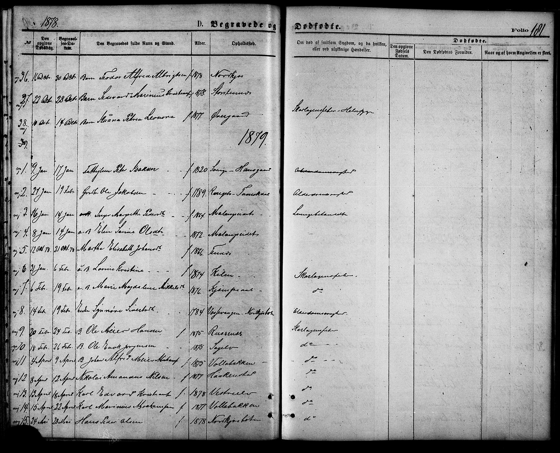 Balsfjord sokneprestembete, AV/SATØ-S-1303/G/Gaa/L0004kirke: Parish register (official) no. 4, 1871-1883, p. 181