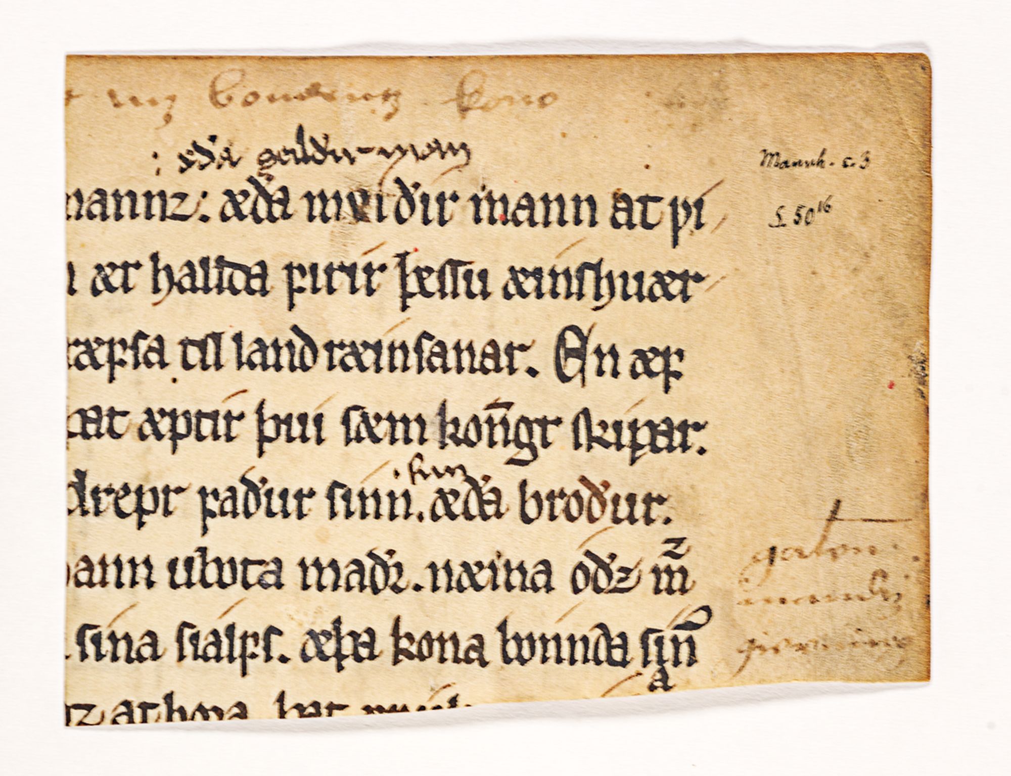 Riksarkivets diplomsamling, RA/EA-5965/F26/L0002: Norrøne membranfragmenter bestand 2-9 (10), 1100-1536, p. 306