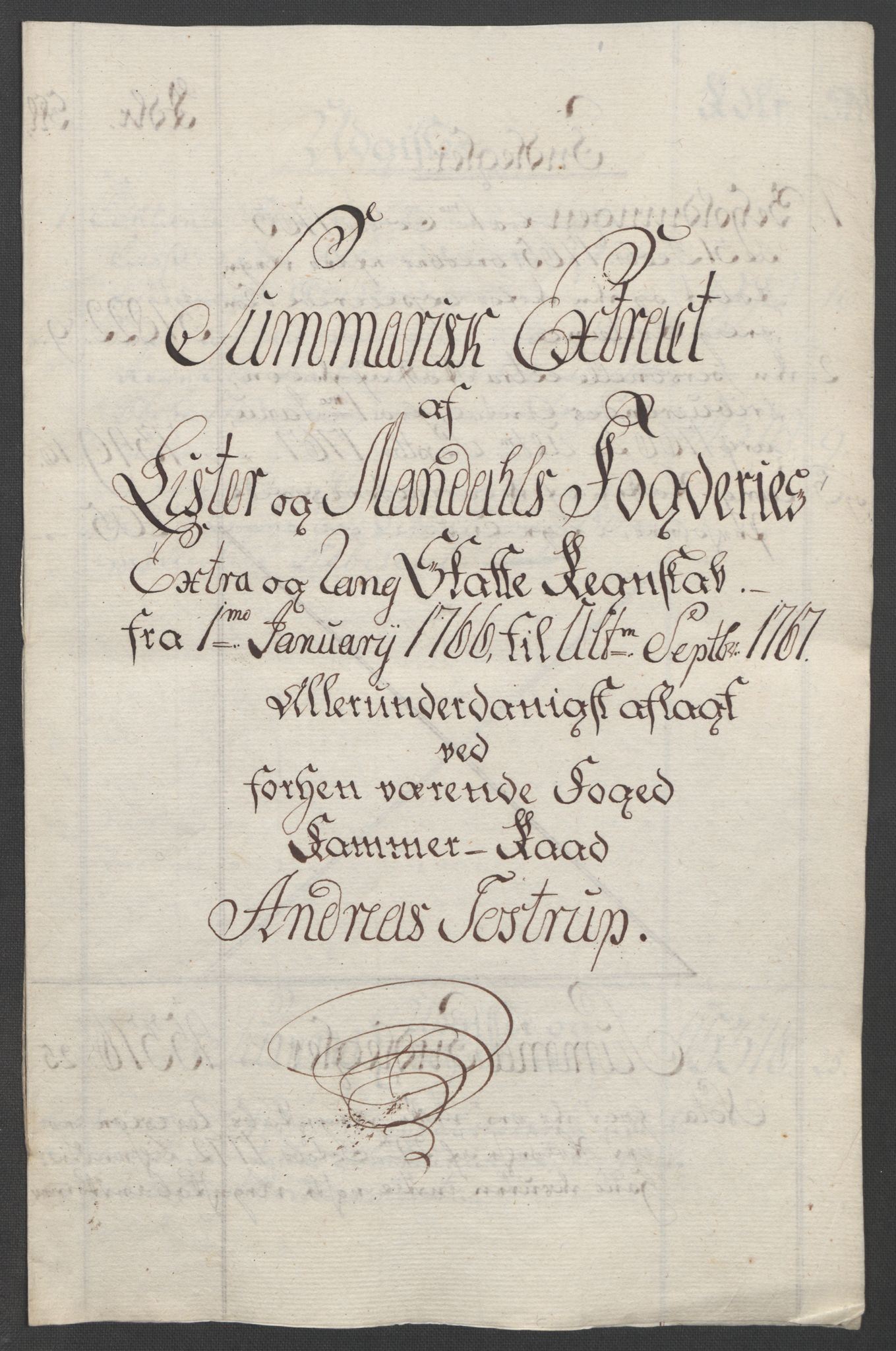 Rentekammeret inntil 1814, Reviderte regnskaper, Fogderegnskap, AV/RA-EA-4092/R45/L2704: Ekstraskatten Lista og Mandal, 1762-1768, p. 219