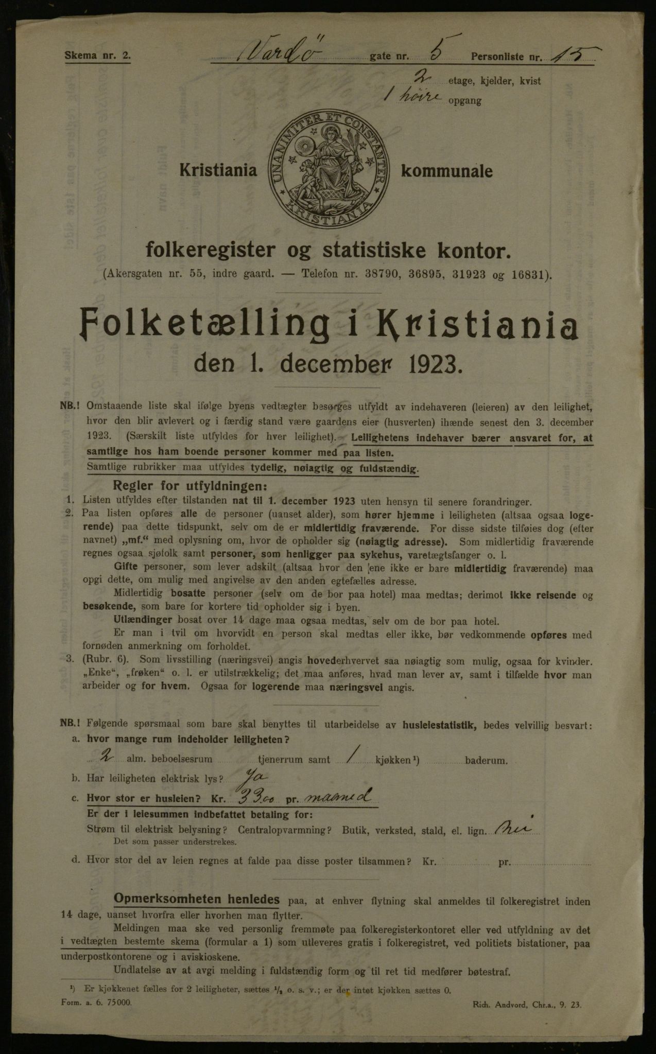 OBA, Municipal Census 1923 for Kristiania, 1923, p. 134765