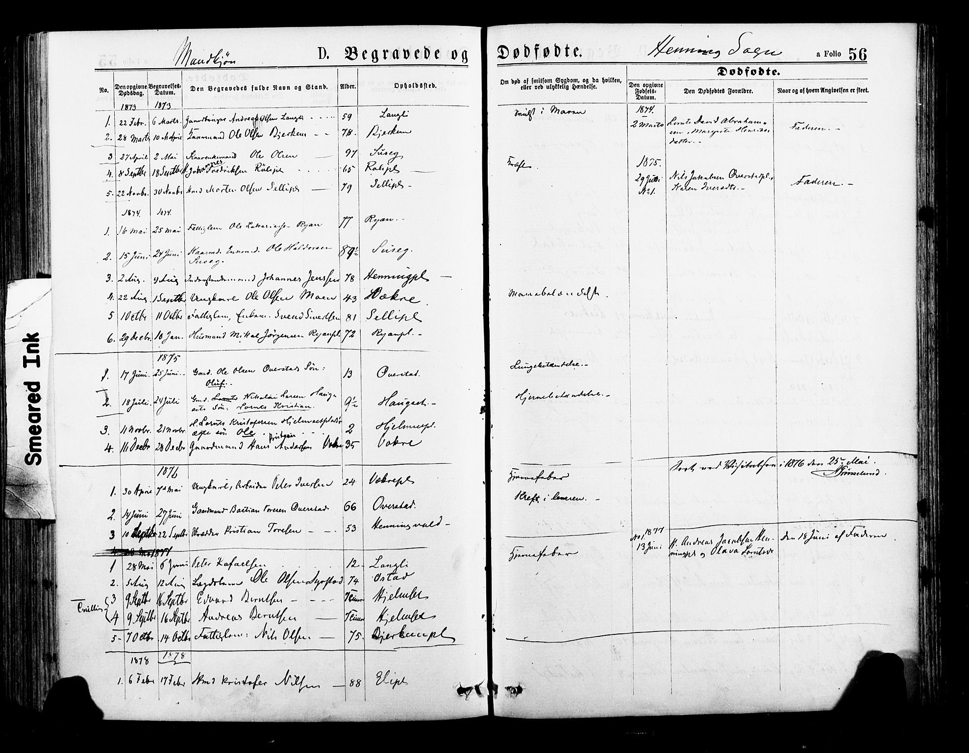 Ministerialprotokoller, klokkerbøker og fødselsregistre - Nord-Trøndelag, SAT/A-1458/735/L0348: Parish register (official) no. 735A09 /3, 1873-1883, p. 56