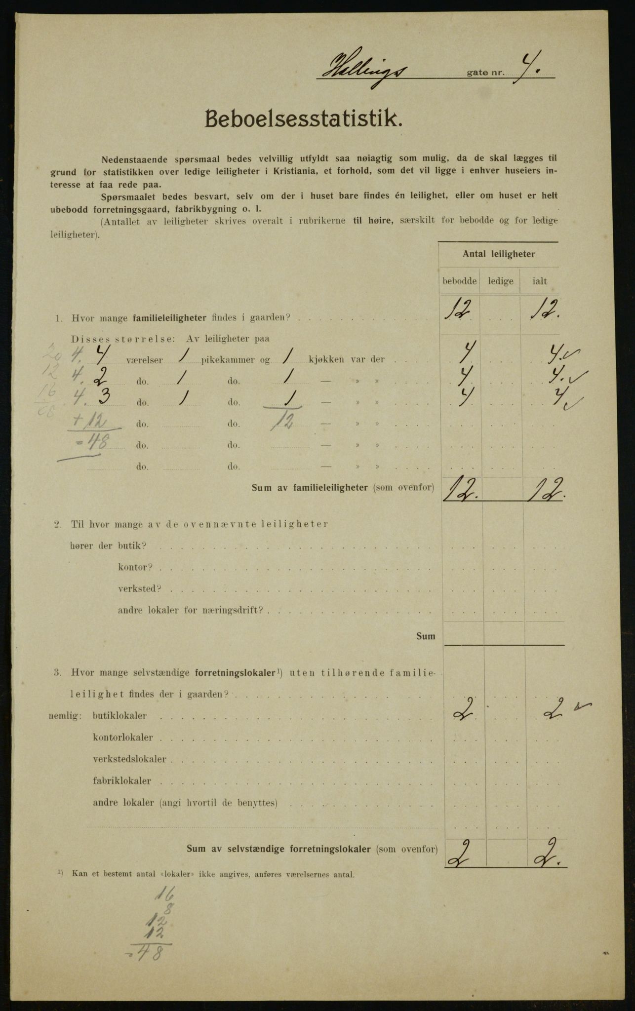 OBA, Municipal Census 1910 for Kristiania, 1910, p. 32067