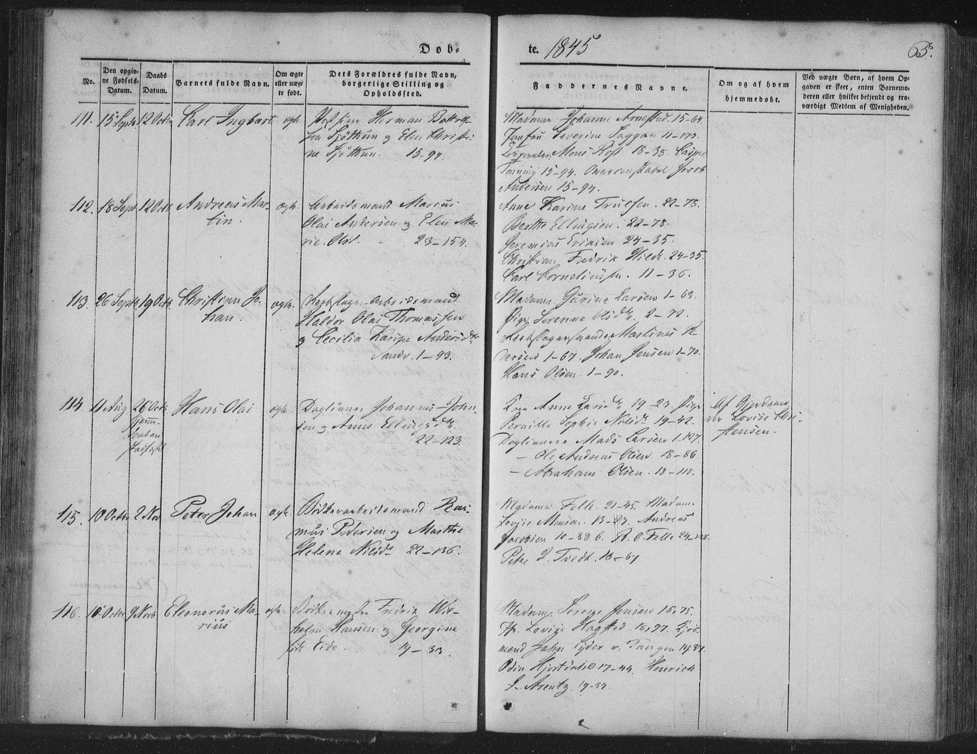 Korskirken sokneprestembete, SAB/A-76101/H/Haa/L0016: Parish register (official) no. B 2, 1841-1851, p. 65