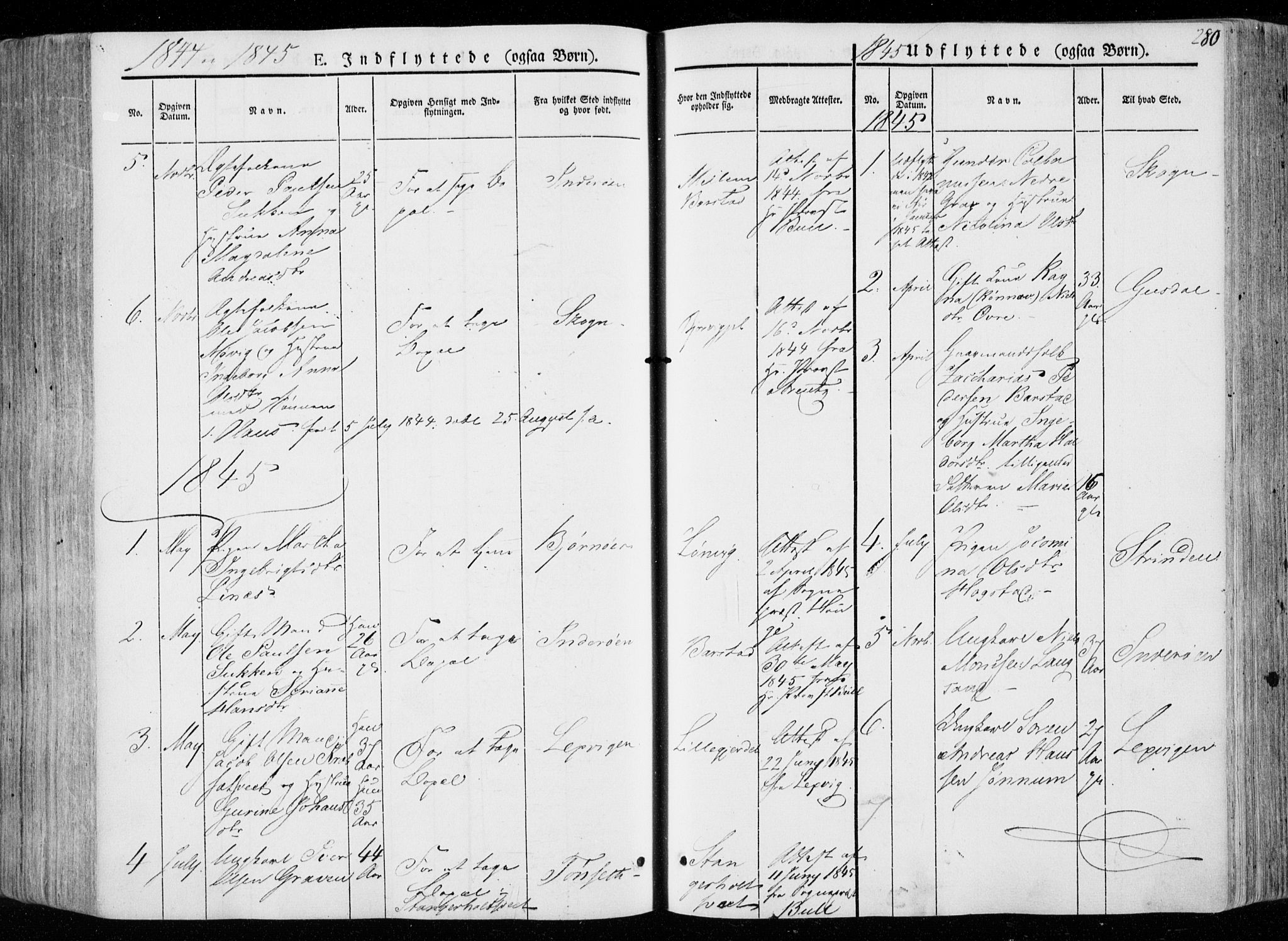 Ministerialprotokoller, klokkerbøker og fødselsregistre - Nord-Trøndelag, SAT/A-1458/722/L0218: Parish register (official) no. 722A05, 1843-1868, p. 280