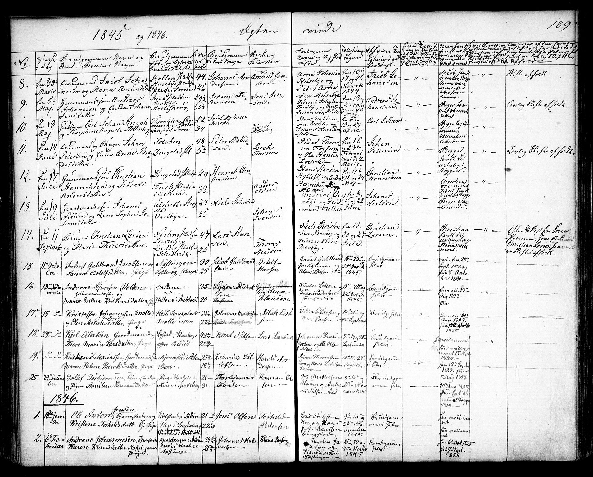 Spydeberg prestekontor Kirkebøker, SAO/A-10924/F/Fa/L0005: Parish register (official) no. I 5, 1842-1862, p. 189