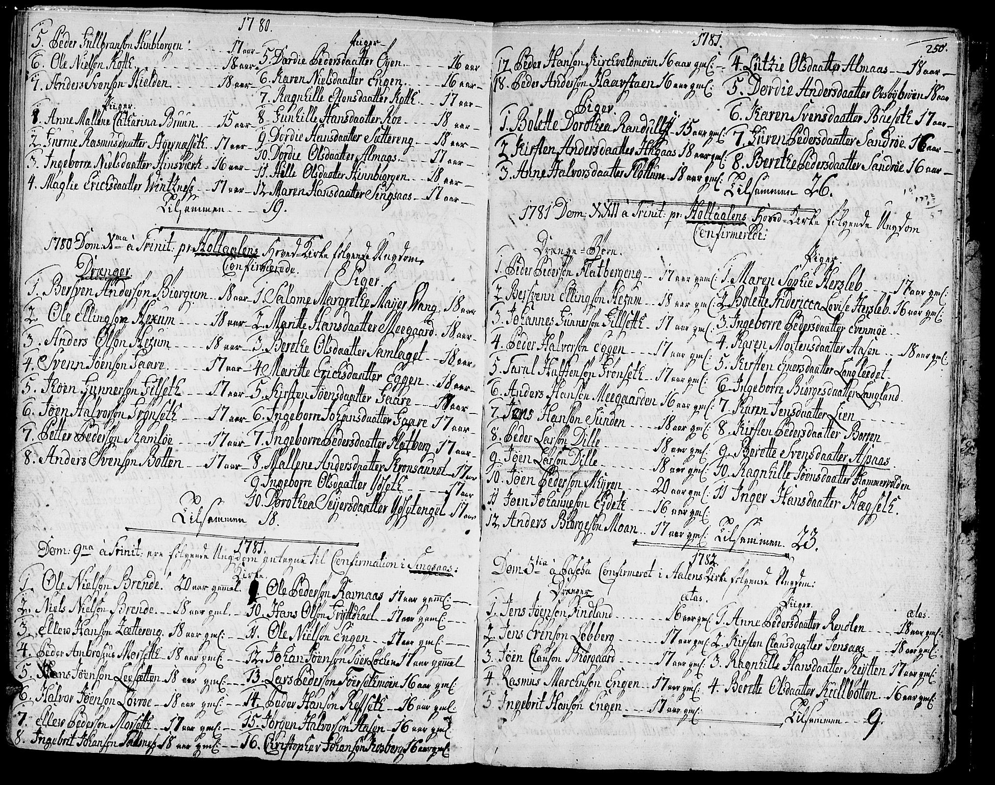 Ministerialprotokoller, klokkerbøker og fødselsregistre - Sør-Trøndelag, SAT/A-1456/685/L0952: Parish register (official) no. 685A01, 1745-1804, p. 250
