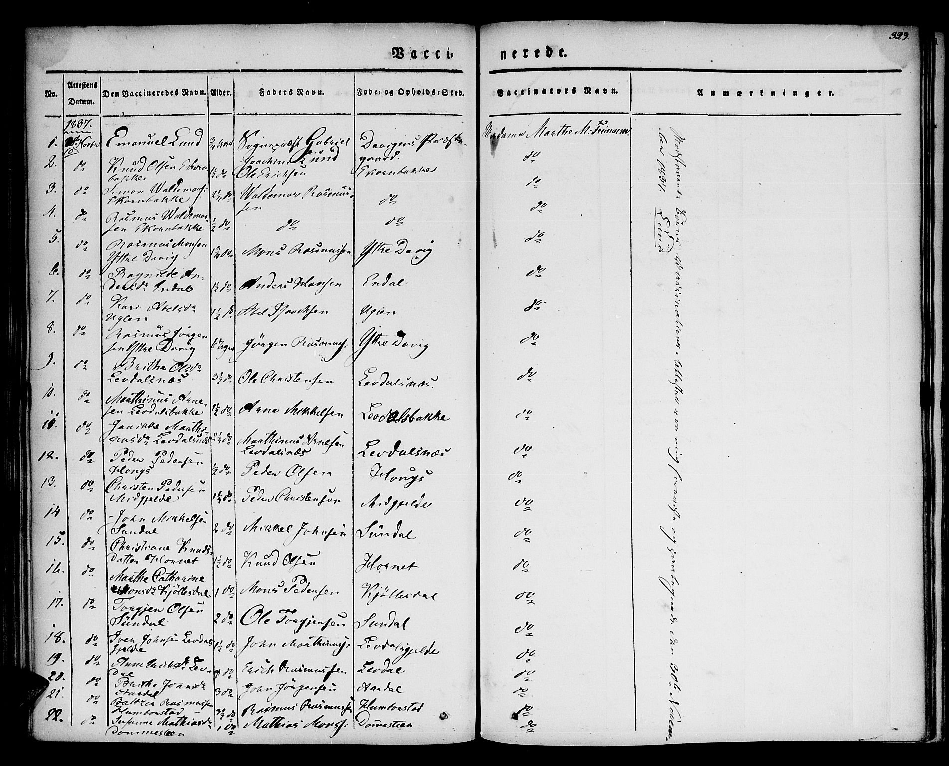 Davik sokneprestembete, AV/SAB-A-79701/H/Haa/Haaa/L0004: Parish register (official) no. A 4, 1830-1849, p. 329