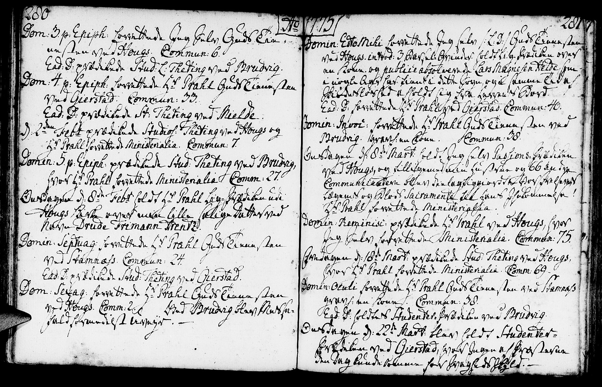 Haus sokneprestembete, AV/SAB-A-75601/H/Haa: Parish register (official) no. A 9, 1767-1781, p. 280-281