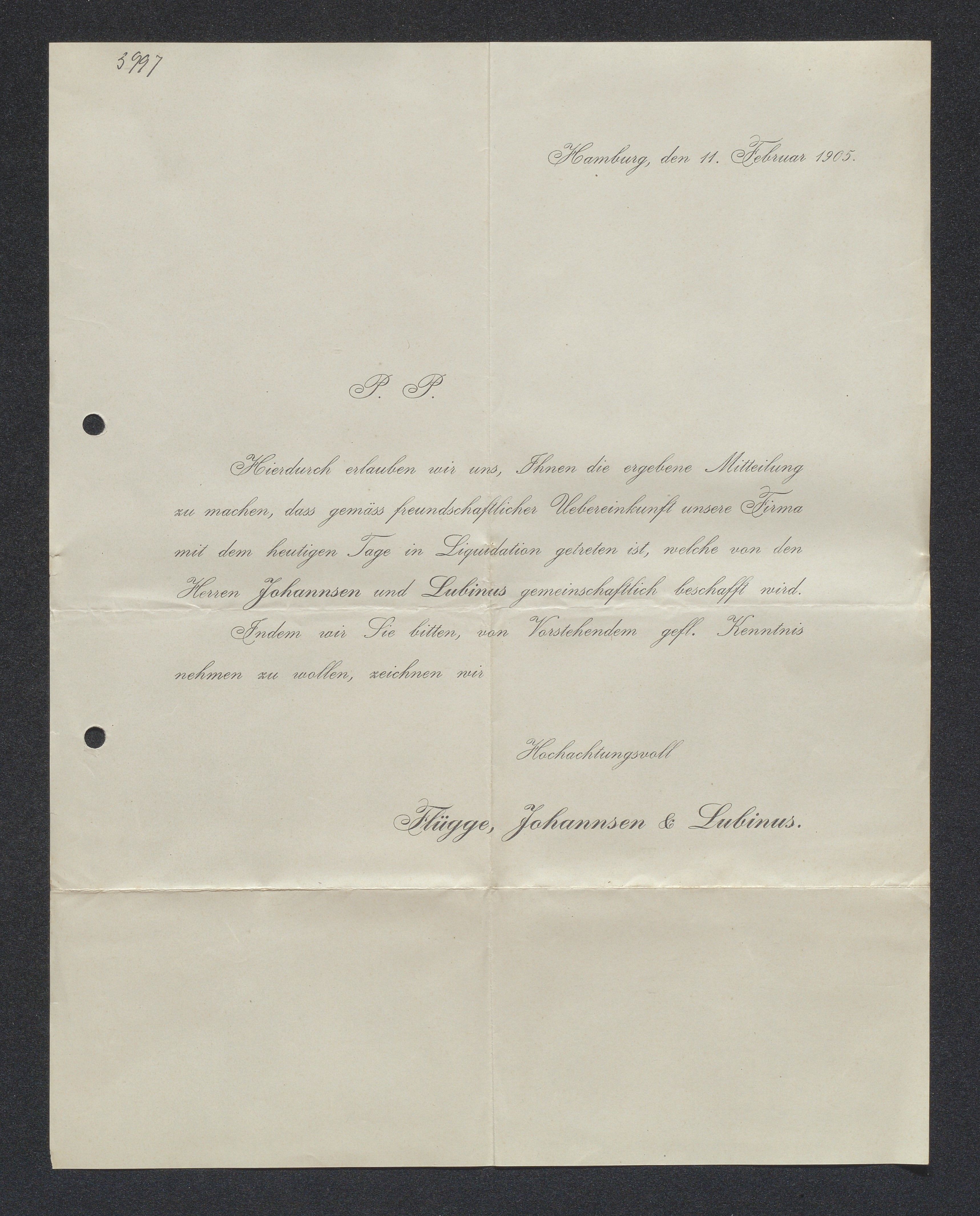 O. Terjesens rederi, AAKS/PA-2525/E/E01/L0013: Korrespondanse, 1904-1905