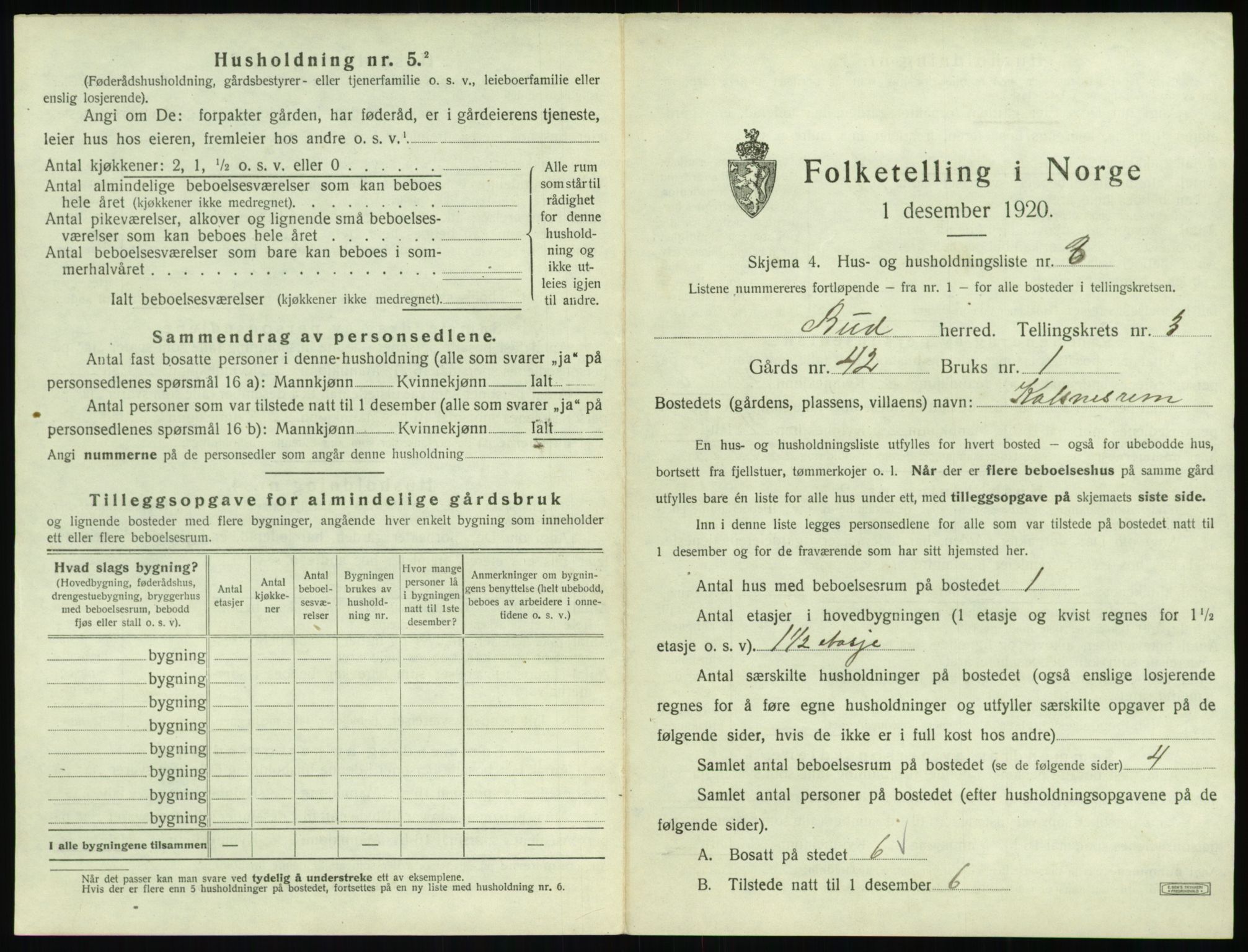 SAT, 1920 census for Bud, 1920, p. 432