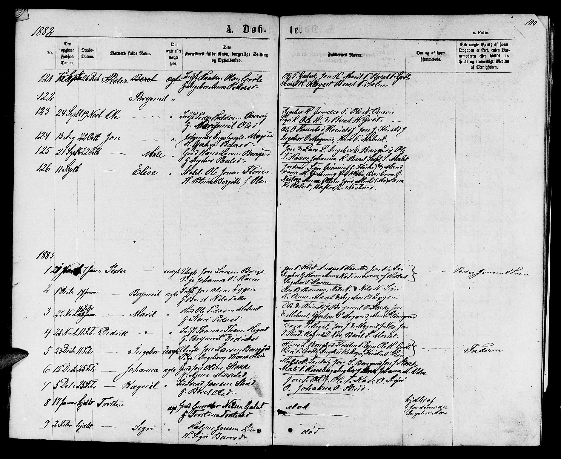 Ministerialprotokoller, klokkerbøker og fødselsregistre - Sør-Trøndelag, AV/SAT-A-1456/695/L1156: Parish register (copy) no. 695C07, 1869-1888, p. 100