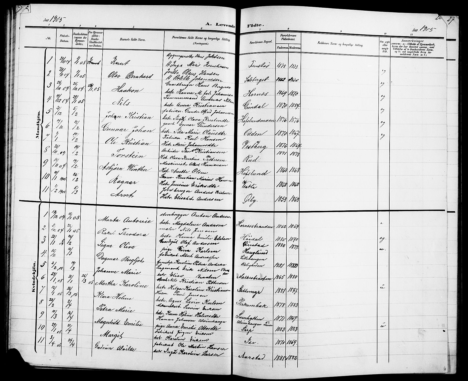 Skjeberg prestekontor Kirkebøker, AV/SAO-A-10923/G/Ga/L0002: Parish register (copy) no. I 2, 1901-1924, p. 26