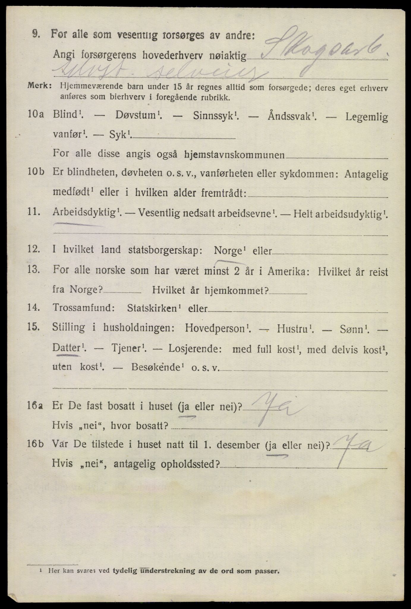 SAKO, 1920 census for Lunde, 1920, p. 4820