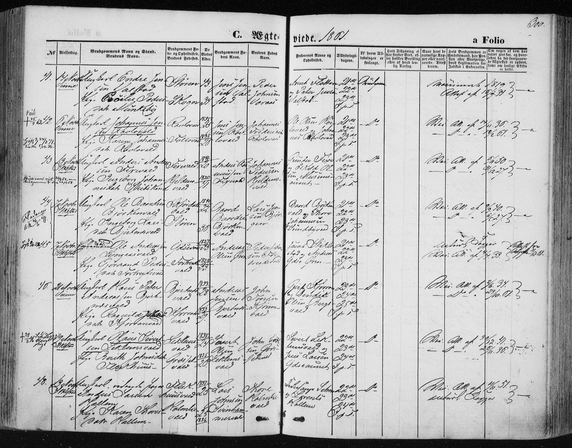 Ministerialprotokoller, klokkerbøker og fødselsregistre - Nord-Trøndelag, SAT/A-1458/723/L0241: Parish register (official) no. 723A10, 1860-1869, p. 300