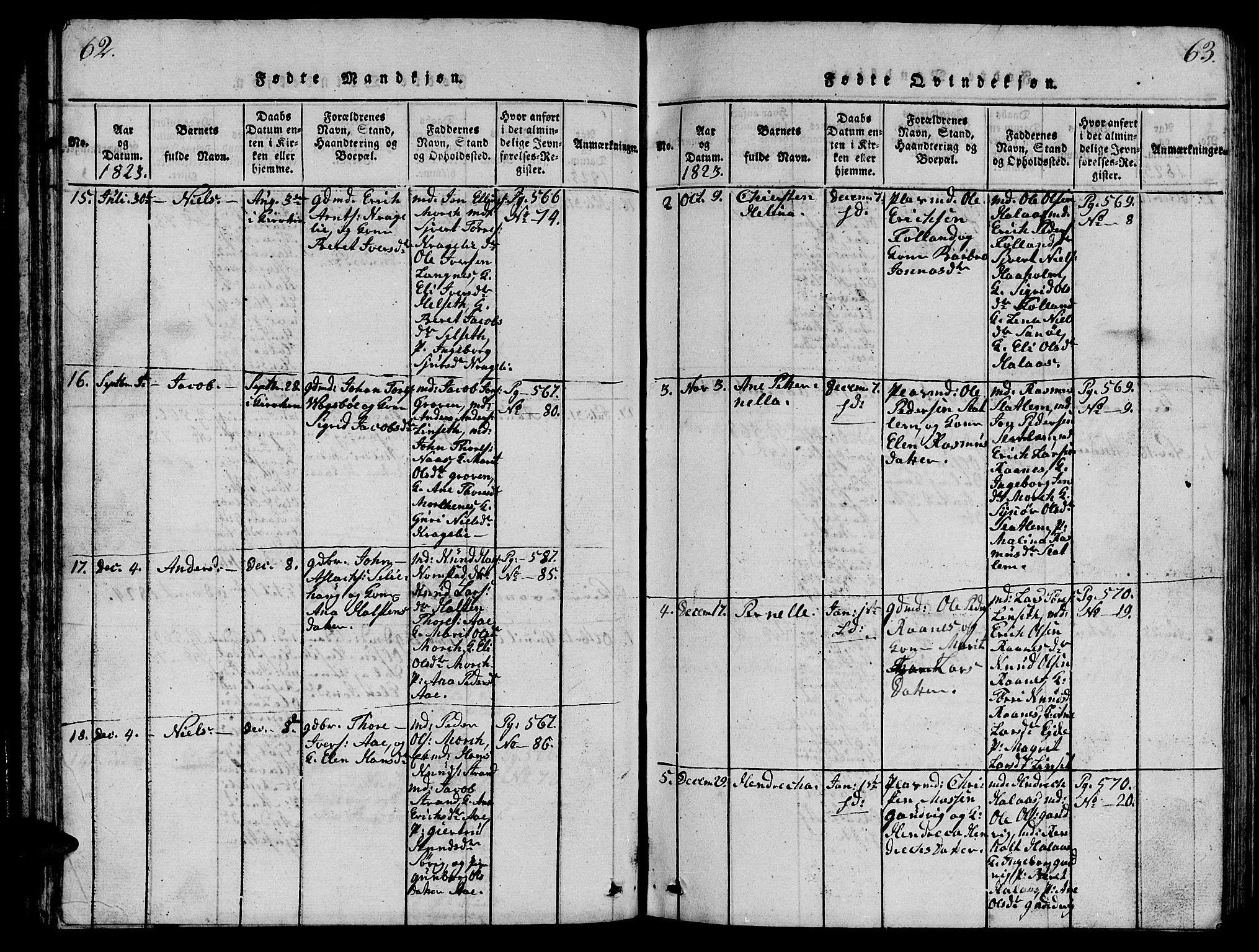 Ministerialprotokoller, klokkerbøker og fødselsregistre - Møre og Romsdal, AV/SAT-A-1454/570/L0831: Parish register (official) no. 570A05, 1819-1829, p. 62-63