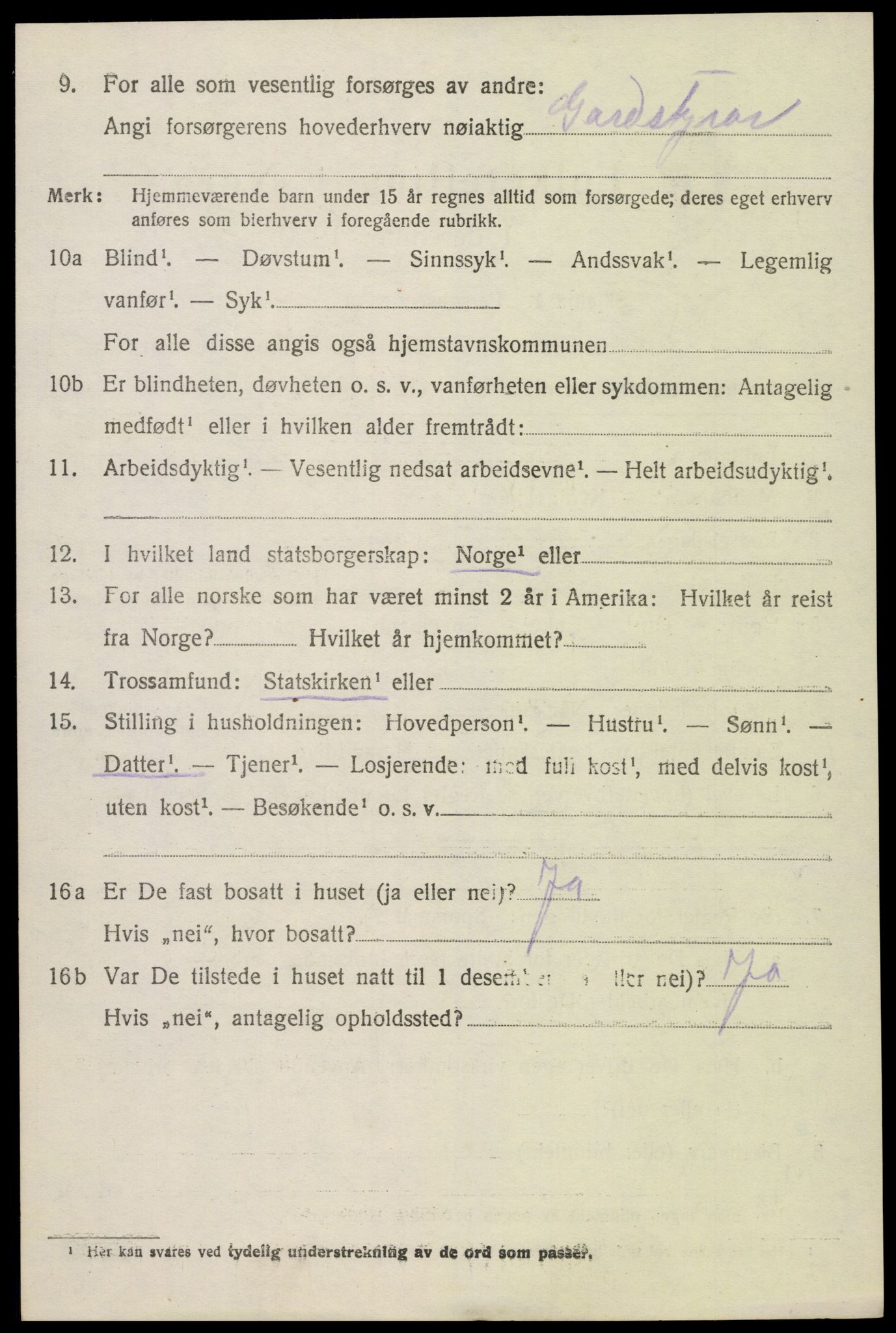 SAK, 1920 census for Hornnes, 1920, p. 1130