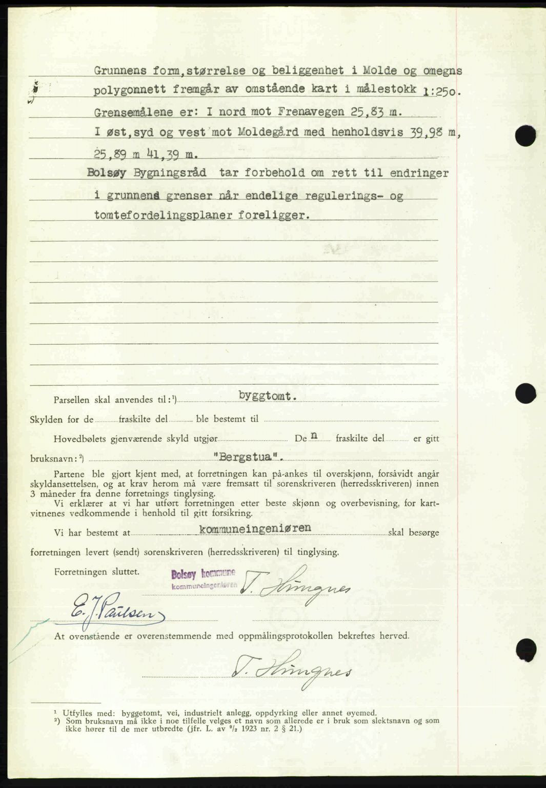 Romsdal sorenskriveri, SAT/A-4149/1/2/2C: Mortgage book no. A22, 1947-1947, Diary no: : 458/1947