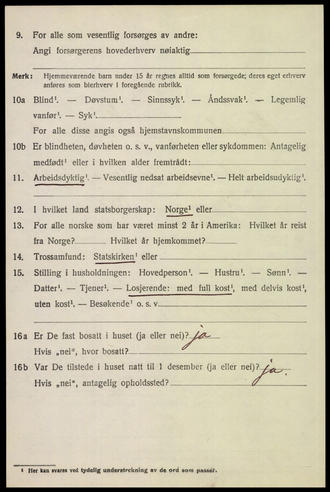 SAH, 1920 census for Tynset, 1920, p. 5491