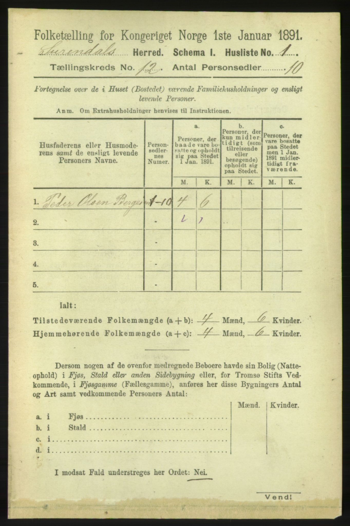 RA, 1891 census for 1566 Surnadal, 1891, p. 2829