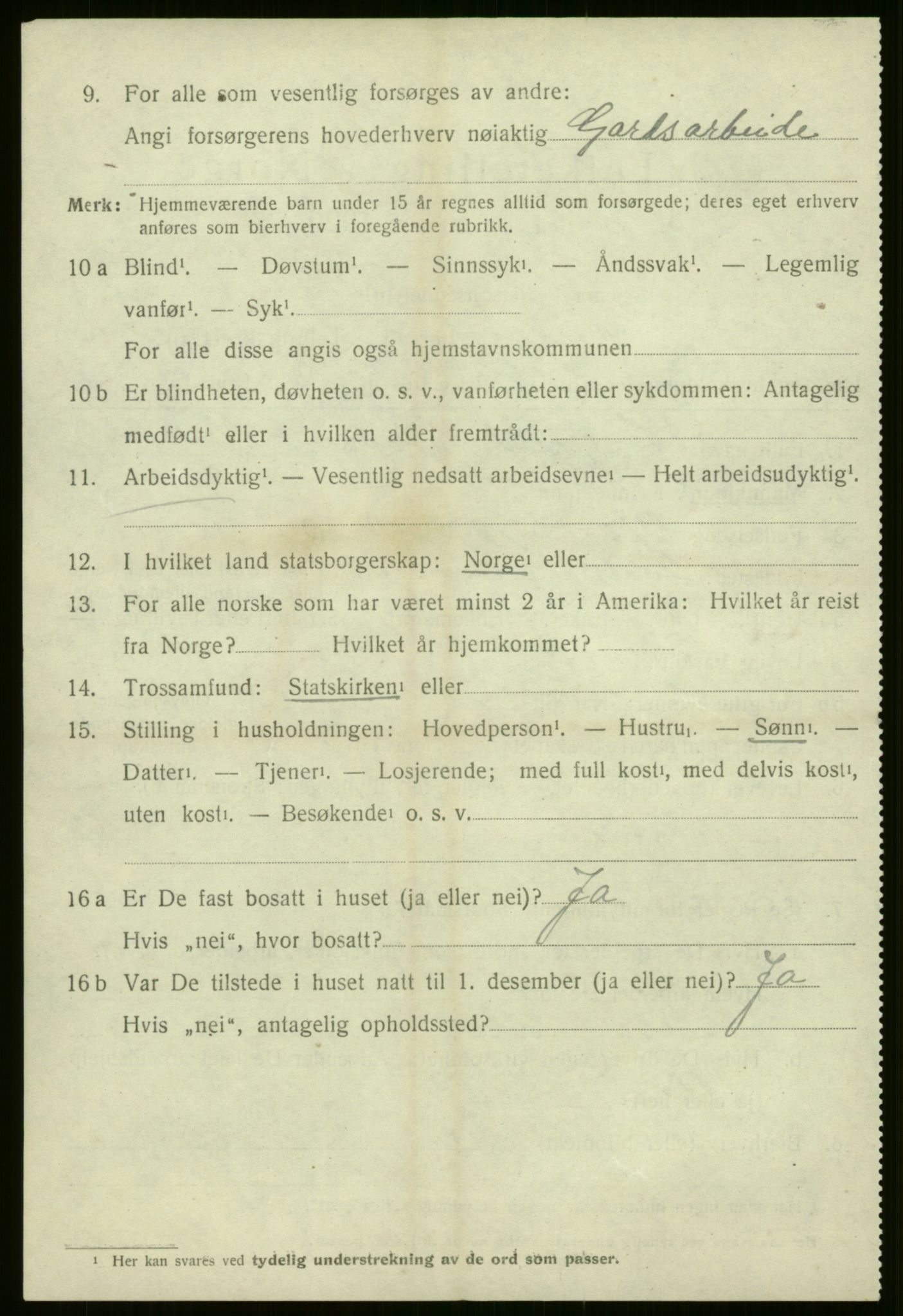 SAB, 1920 census for Evanger, 1920, p. 1908