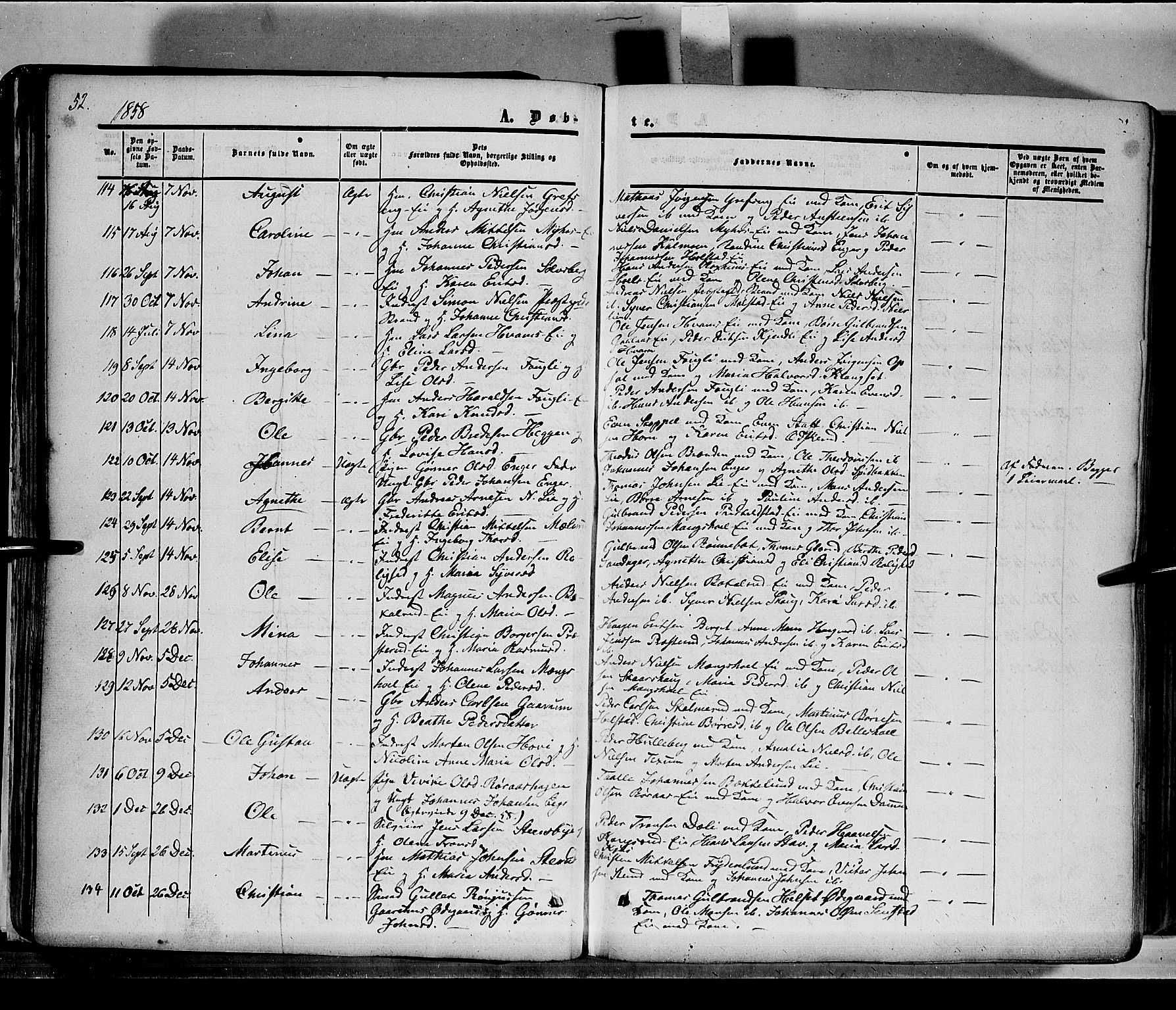 Nes prestekontor, Hedmark, SAH/PREST-020/K/Ka/L0004: Parish register (official) no. 4, 1852-1886, p. 52