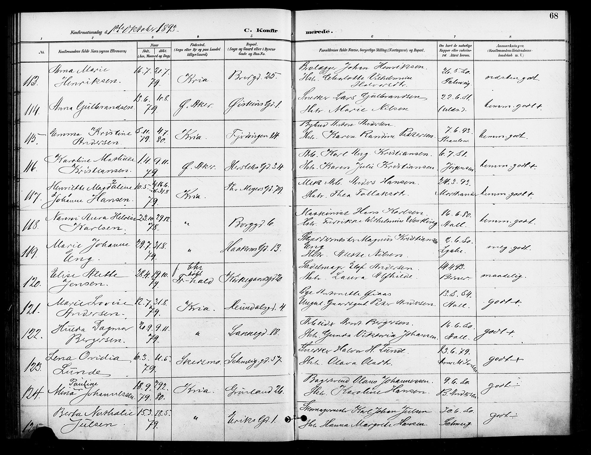 Grønland prestekontor Kirkebøker, AV/SAO-A-10848/F/Fa/L0011: Parish register (official) no. 11, 1892-1907, p. 68