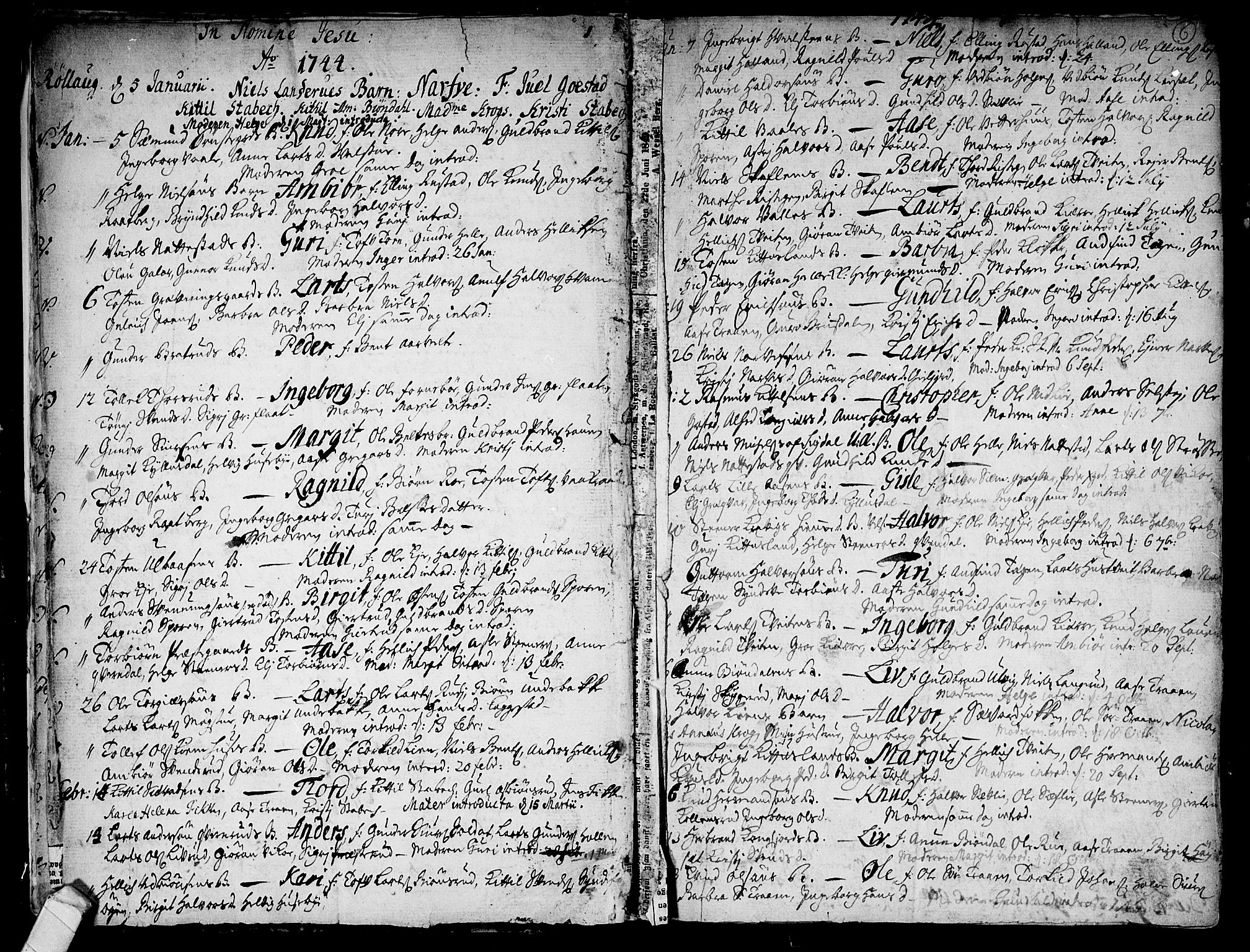 Rollag kirkebøker, SAKO/A-240/F/Fa/L0003: Parish register (official) no. I 3, 1743-1778, p. 6