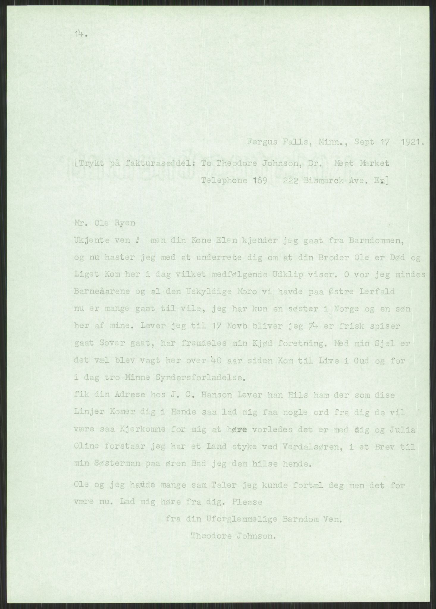 Samlinger til kildeutgivelse, Amerikabrevene, RA/EA-4057/F/L0034: Innlån fra Nord-Trøndelag, 1838-1914, p. 173