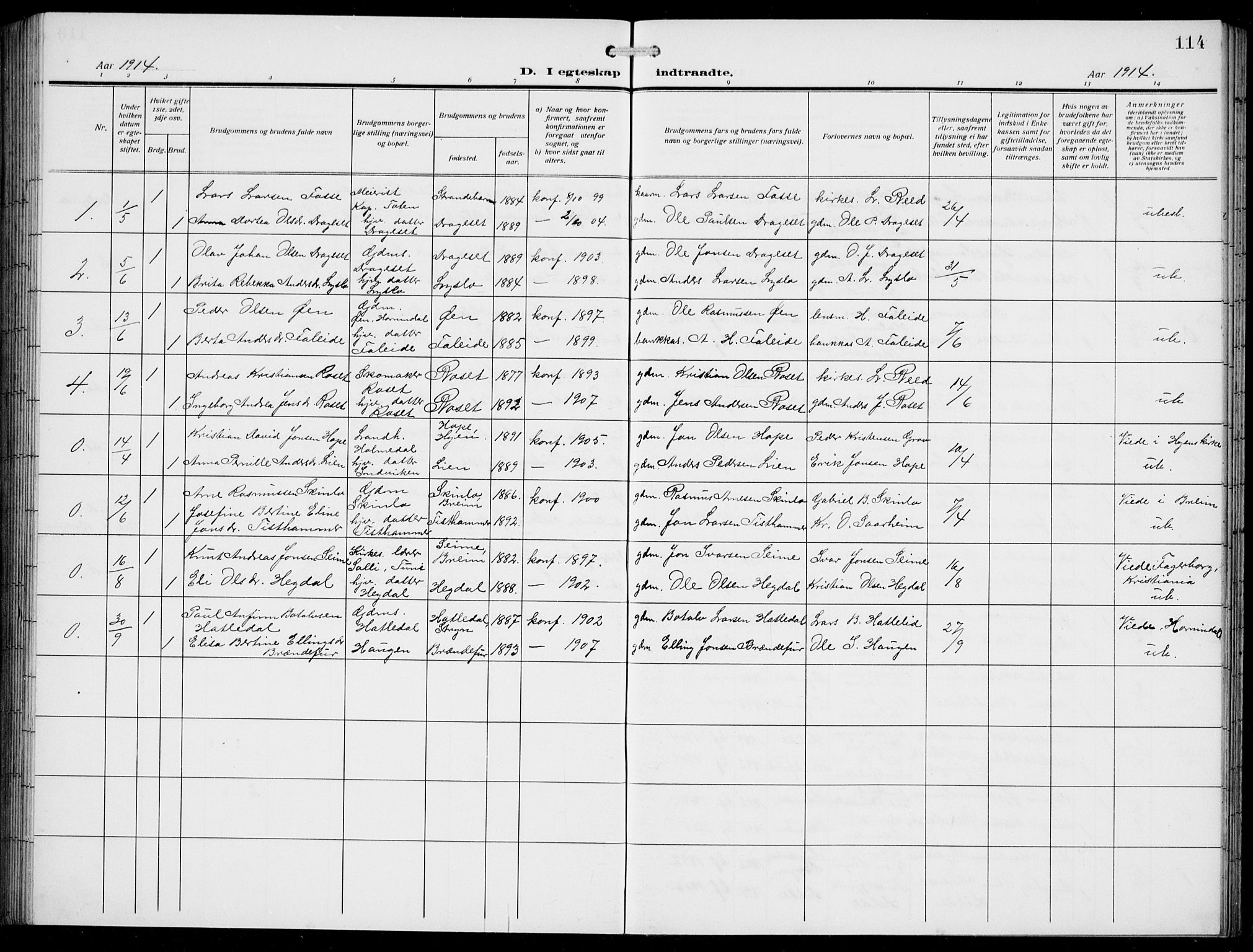 Innvik sokneprestembete, SAB/A-80501: Parish register (copy) no. A 4, 1913-1936, p. 114
