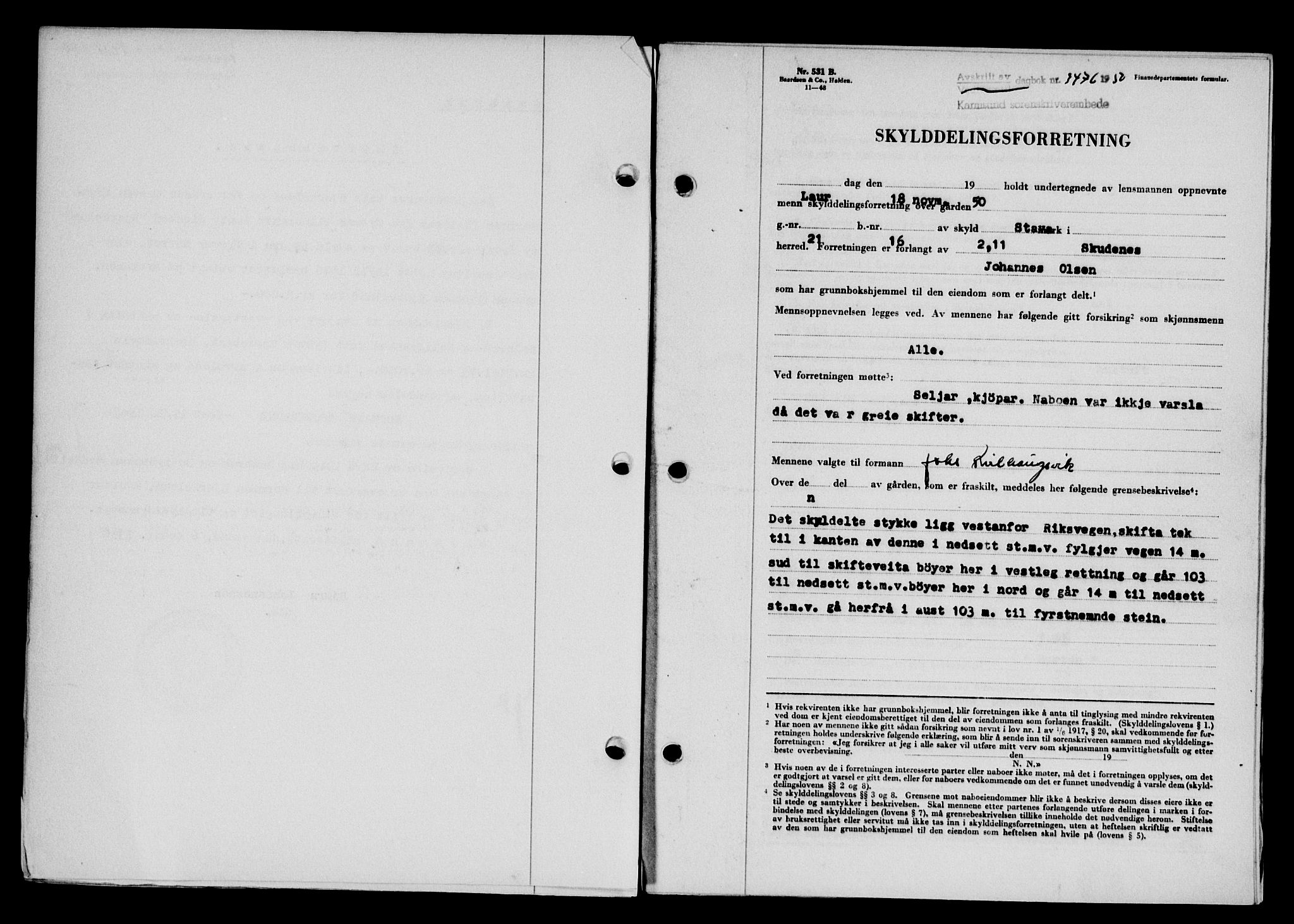 Karmsund sorenskriveri, AV/SAST-A-100311/01/II/IIB/L0101: Mortgage book no. 81A, 1950-1951, Diary no: : 3476/1950