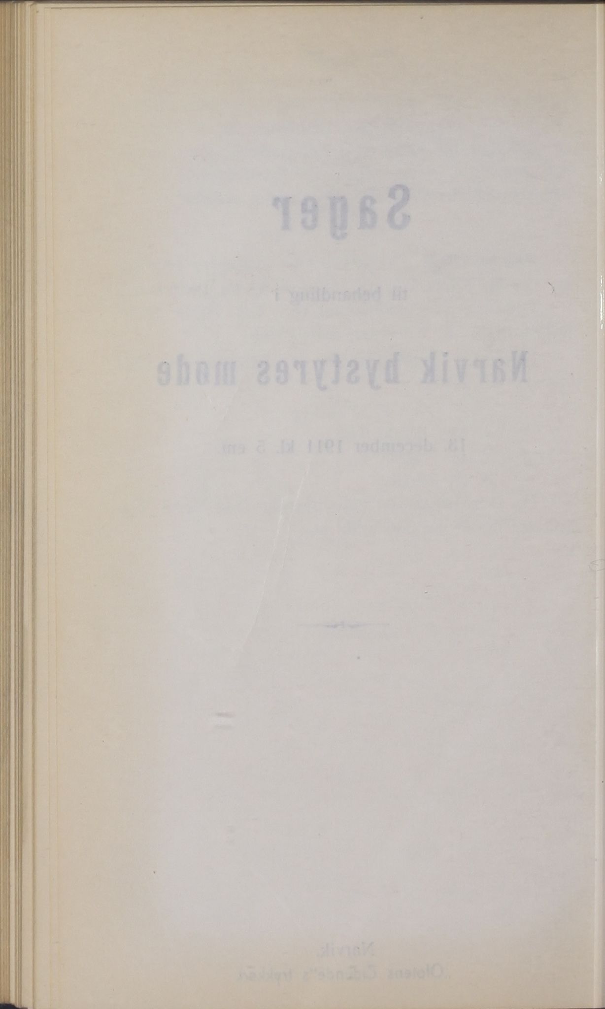 Narvik kommune. Formannskap , AIN/K-18050.150/A/Ab/L0001: Møtebok, 1911